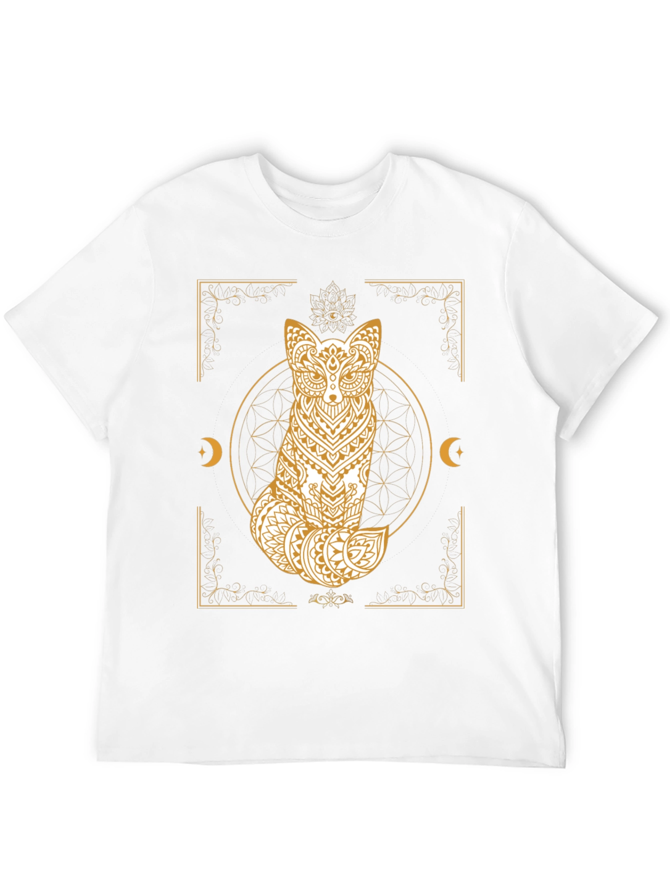 Black Mystic Fox Graphic Tee - Unisex Black T-Shirt view 12