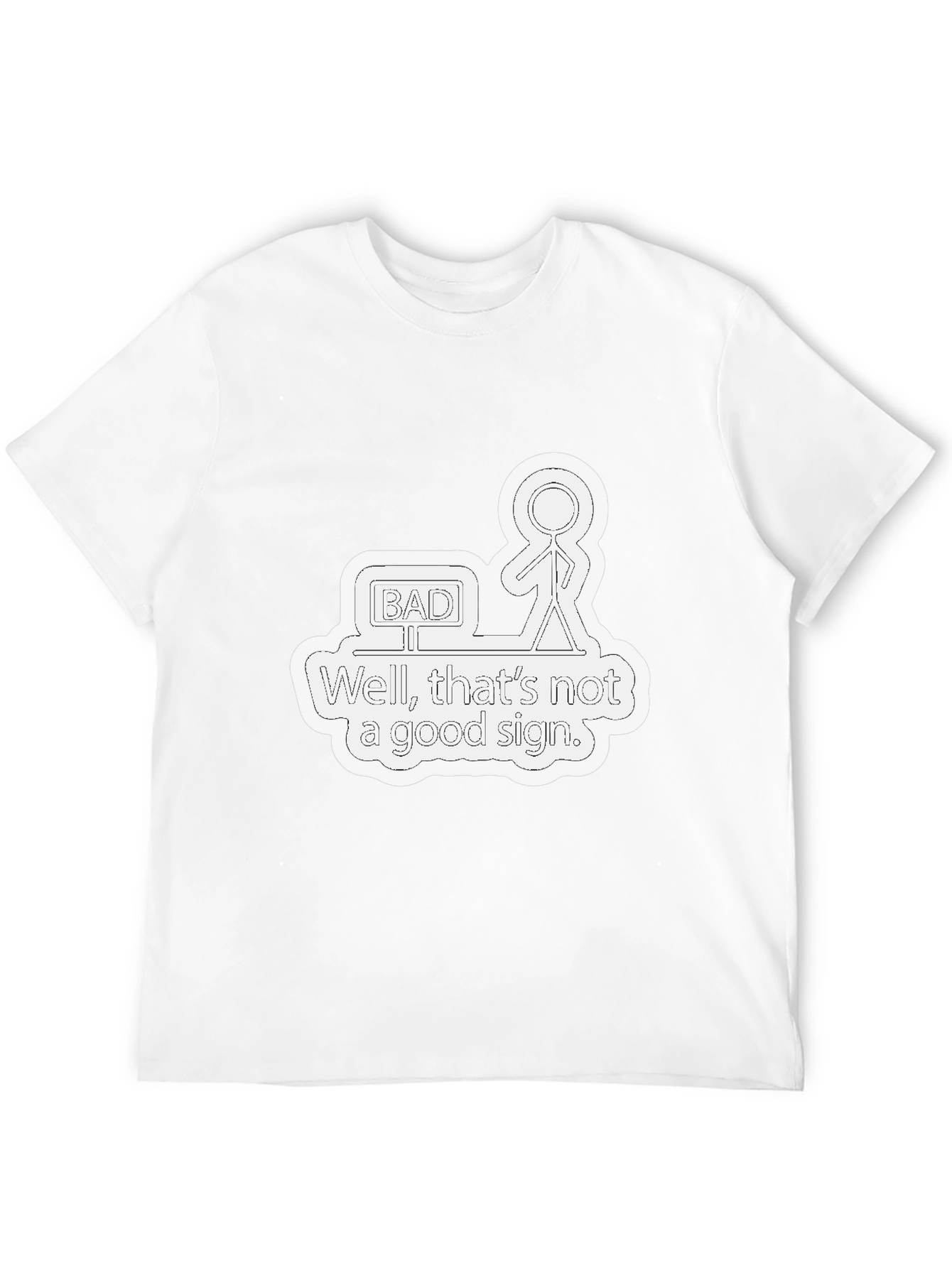 Black Funny "Bad Sign" Graphic Tee - Mens Black T-Shirt view 12