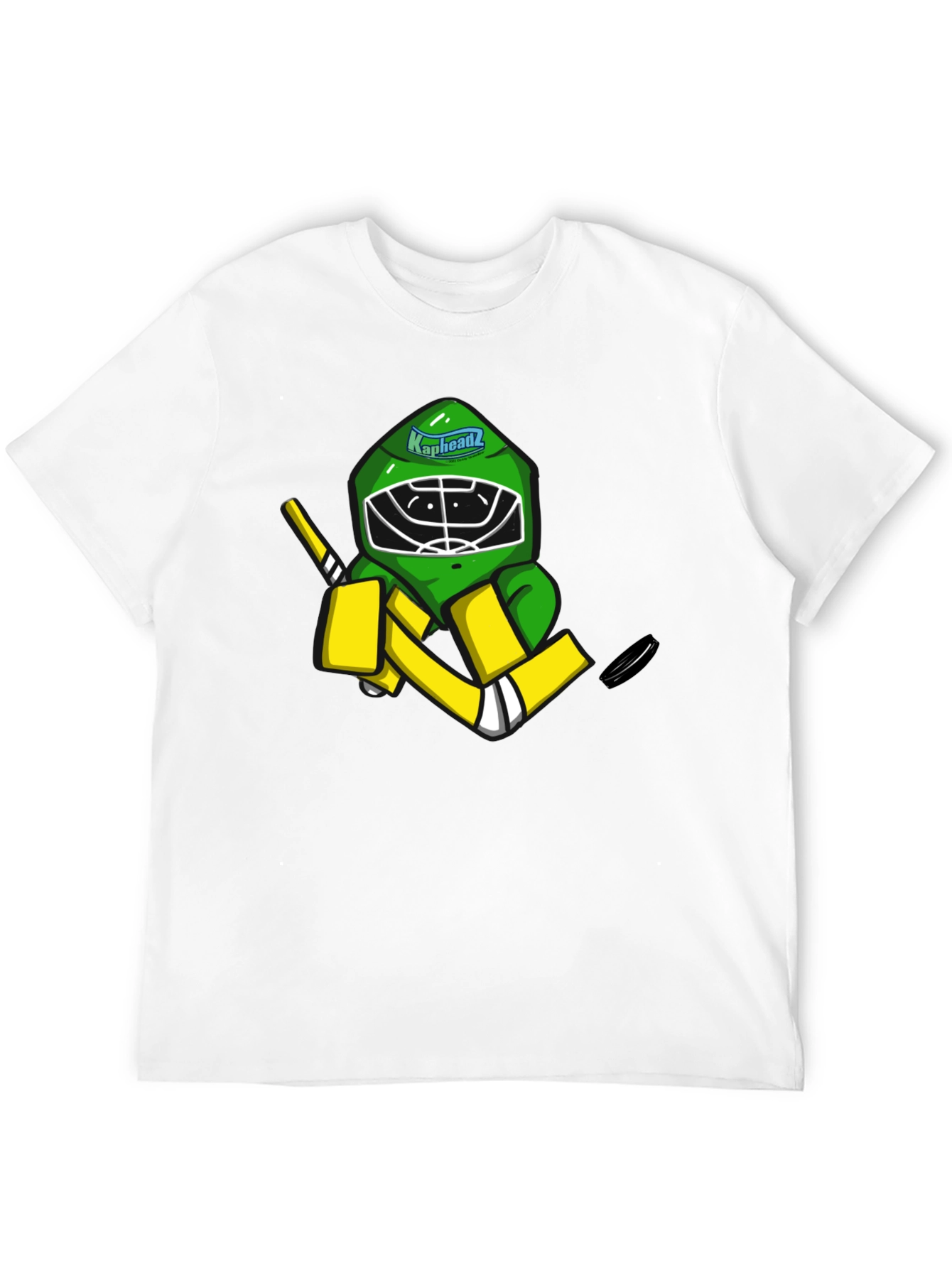 Black Kapheadz Hockey Goalie T-Shirt - Black Cotton Tee view 12