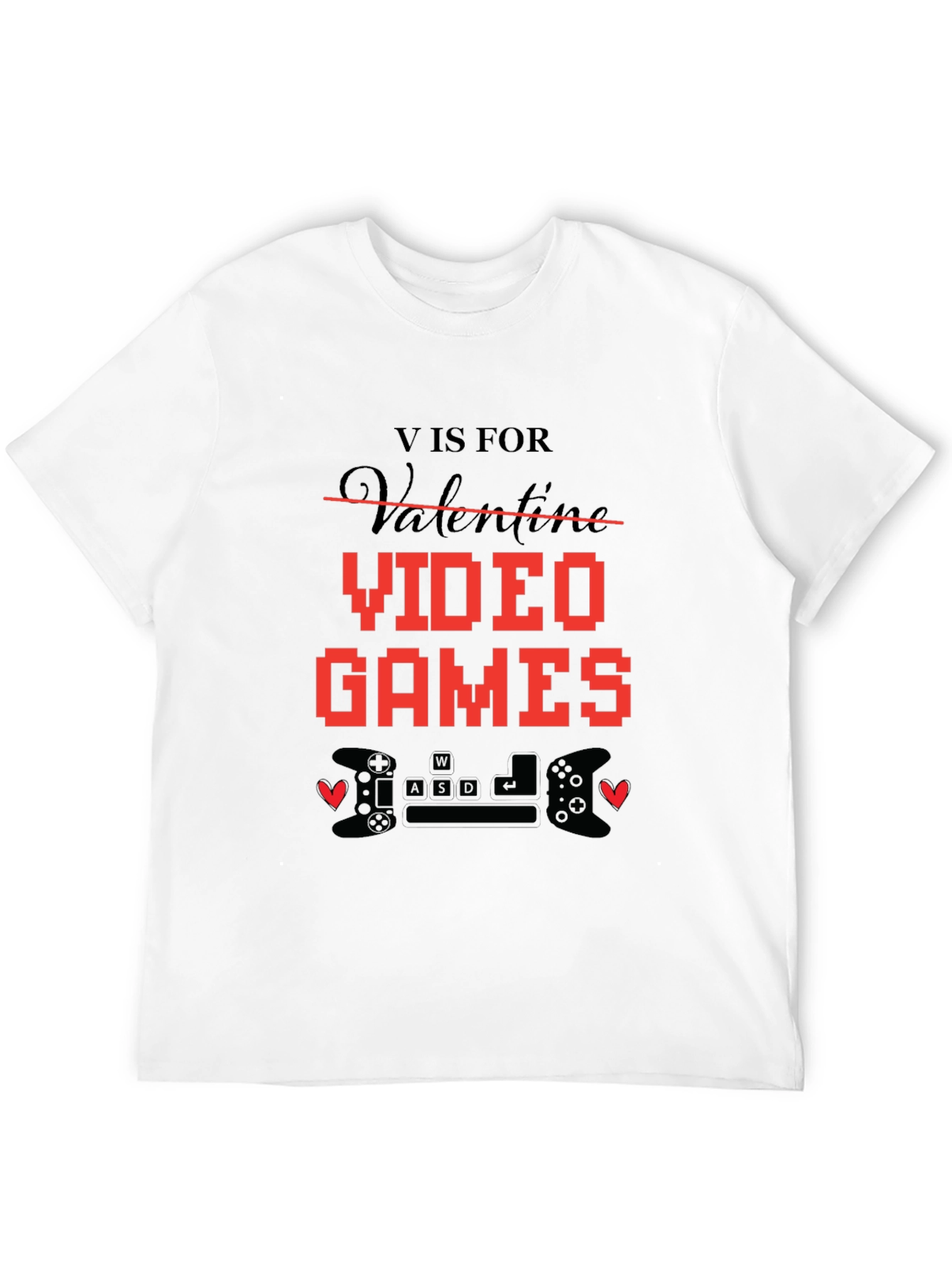Black V is for Video Games T-Shirt view 12