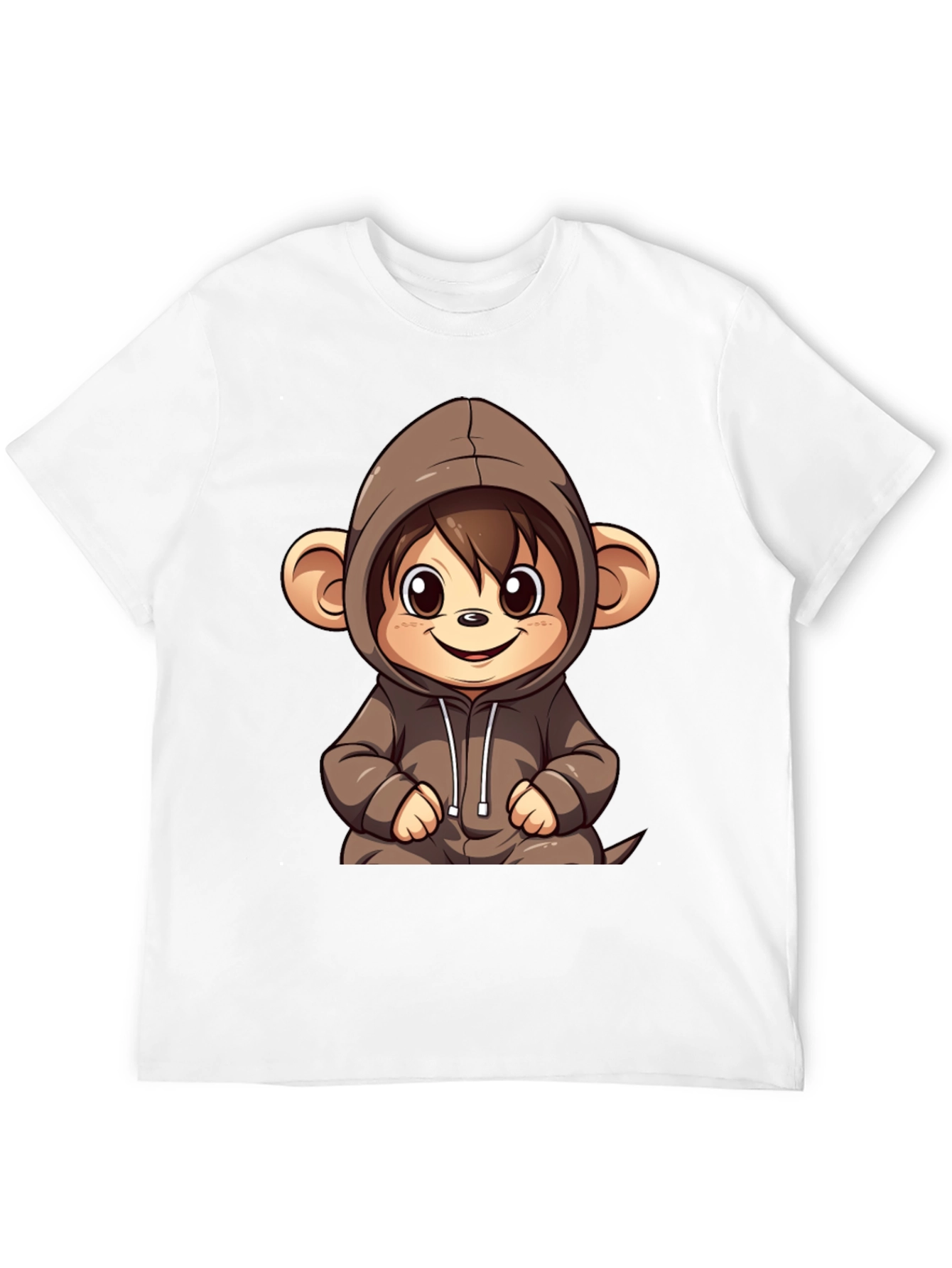 Black Cute Monkey Hoodie Graphic Tee view 12