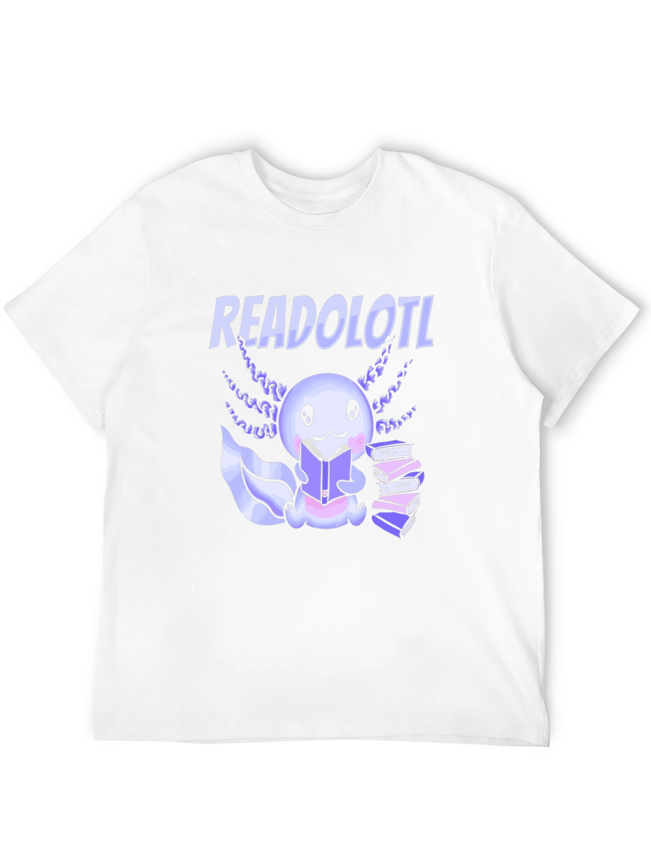 Black Readolotl T-Shirt - Cute Axolotl Reading Books view 12