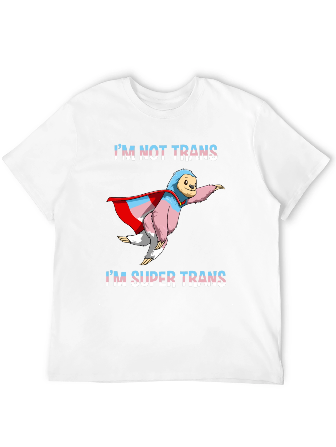 Black Super Trans Sloth T-Shirt - LGBTQ+ Pride view 12