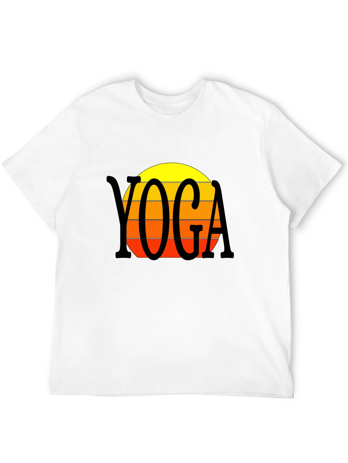Black Yoga Sunset T-Shirt - Retro Style view 12