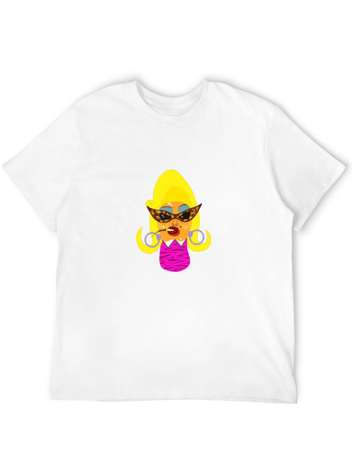 Black Black T-Shirt with Cartoon Woman view 12