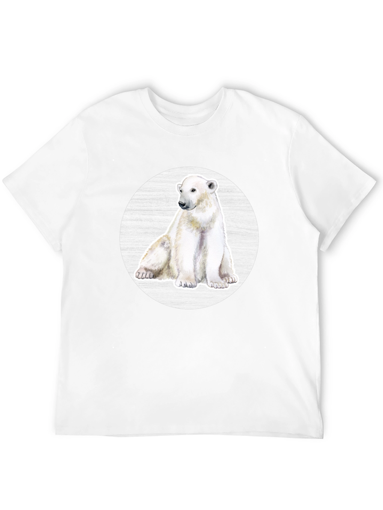 Black Polar Bear Graphic Print Crew Neck T-Shirt view 12