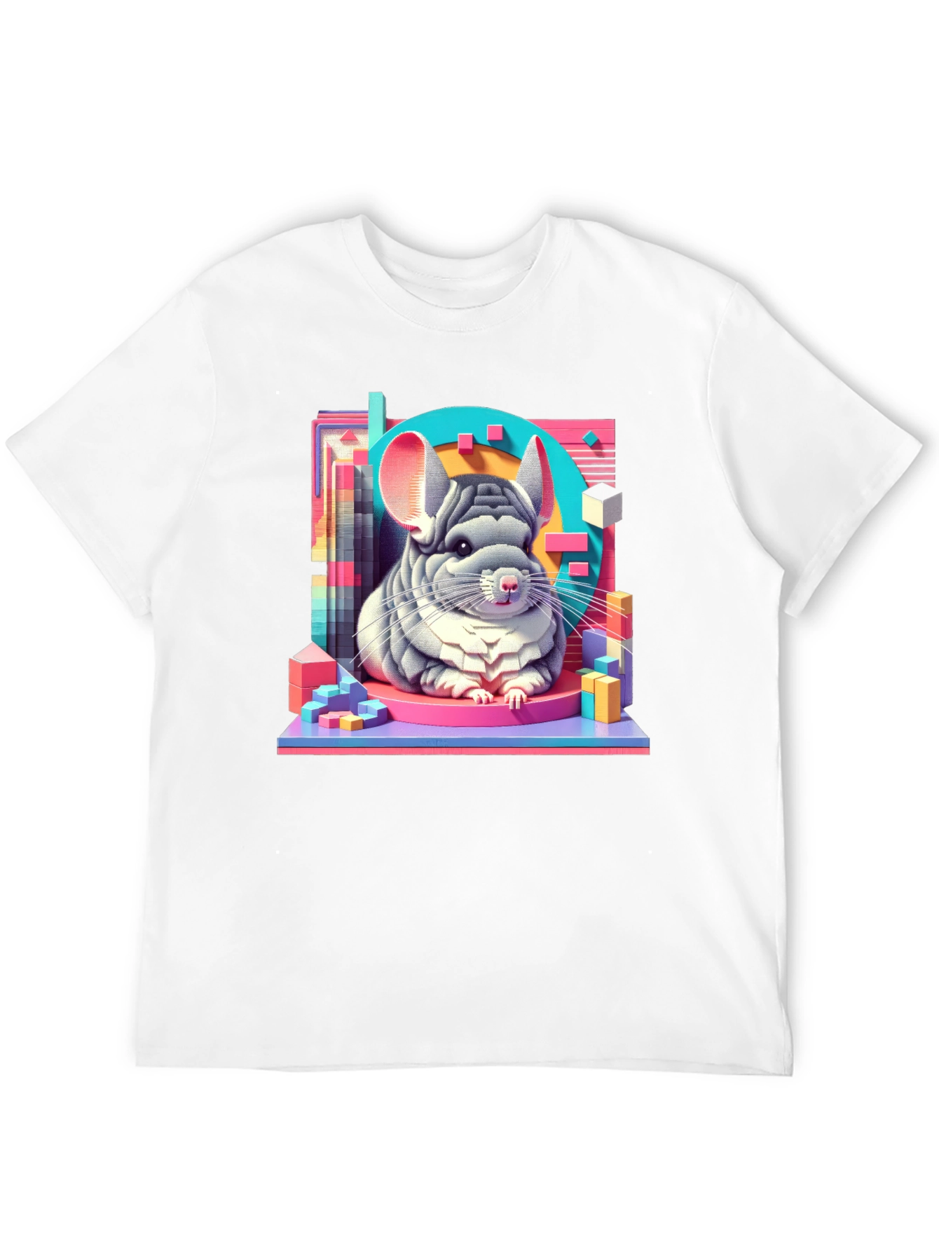 Black Chinchilla Graphic Tee - Unique Animal Art T-Shirt view 12
