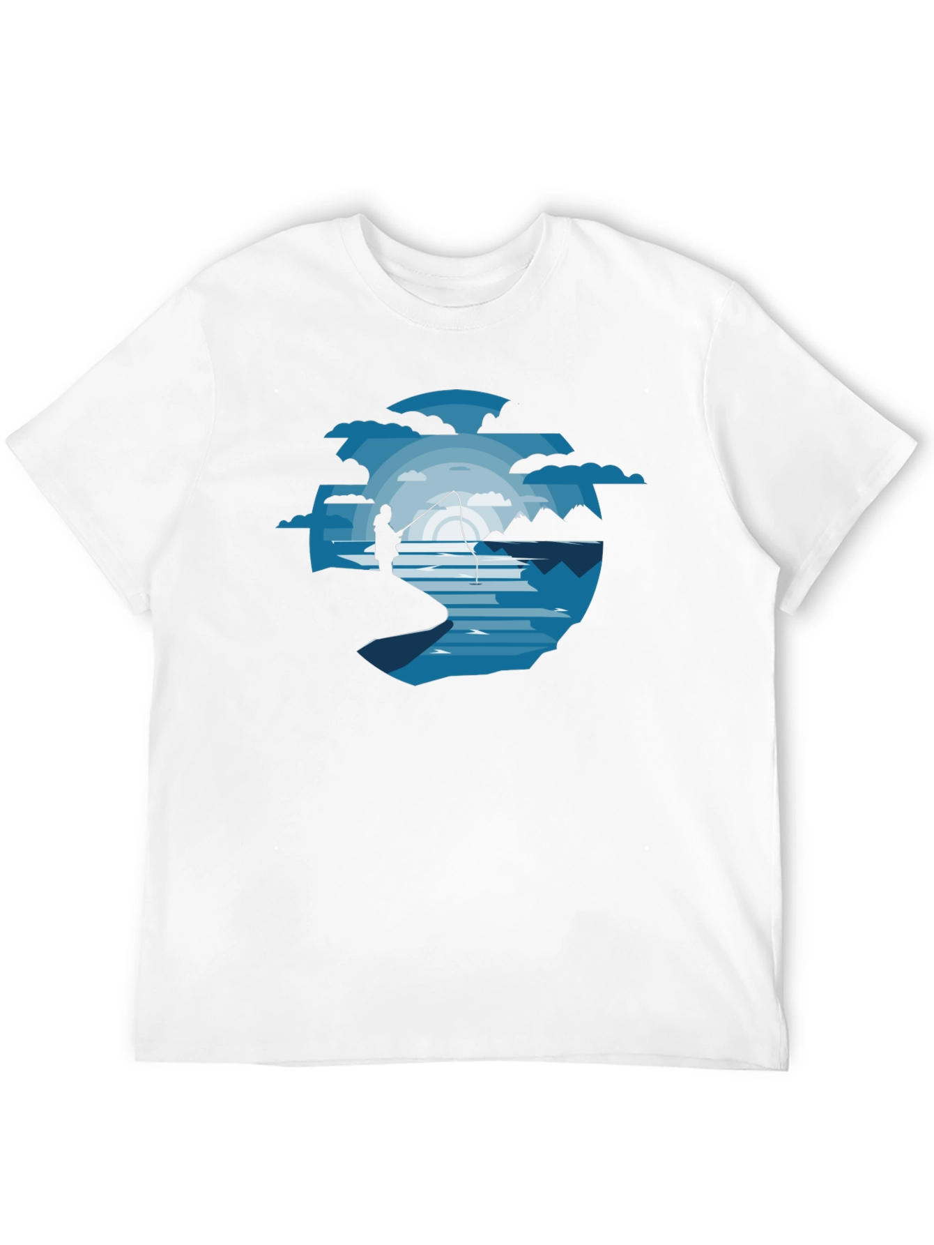 Black Fishing Silhouette Graphic Tee - Black view 12