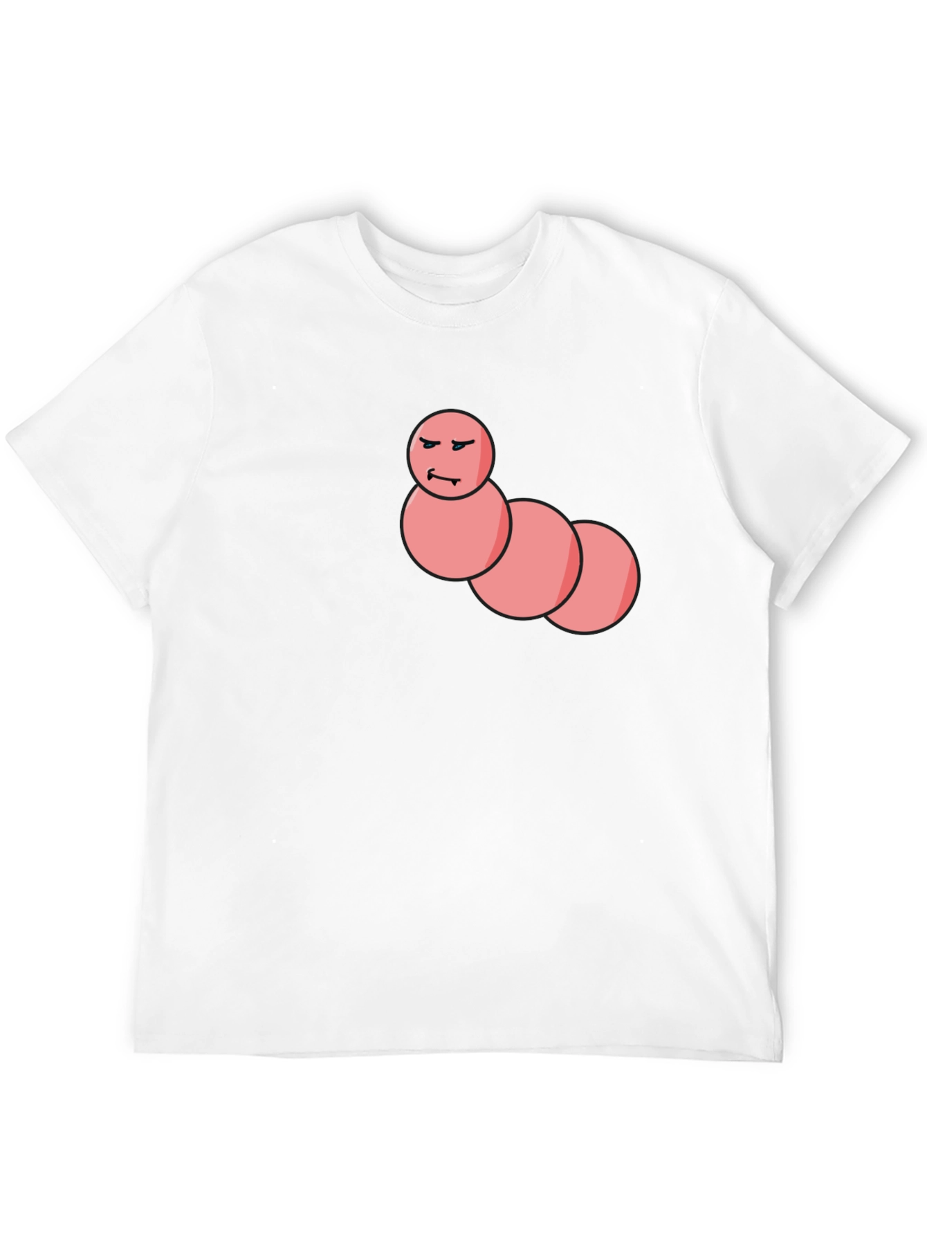 Black Men's Black T-Shirt with Funny Worm Graphic view 12