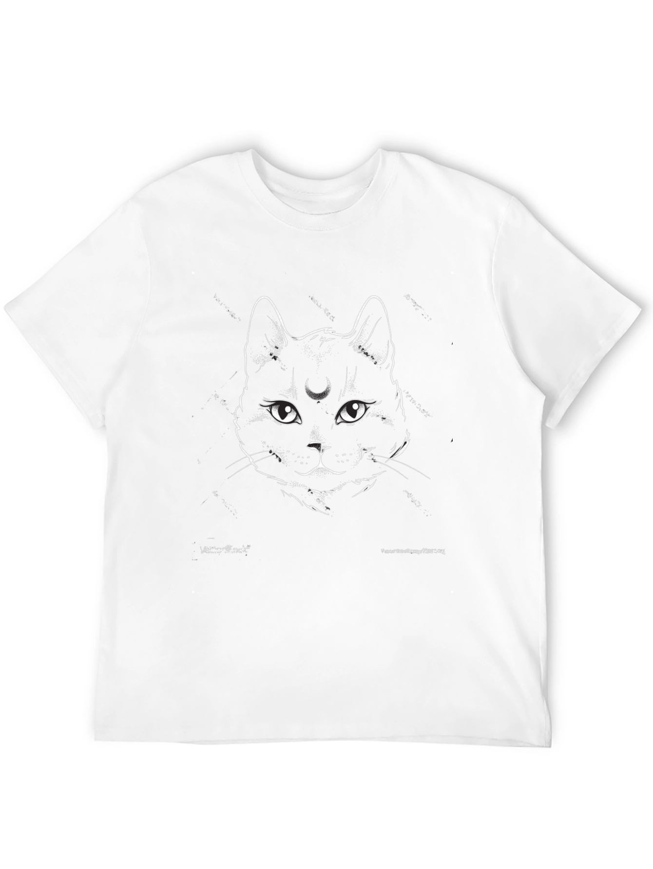 Black Mystic Cat Graphic Tee - Black Cotton Shirt view 12