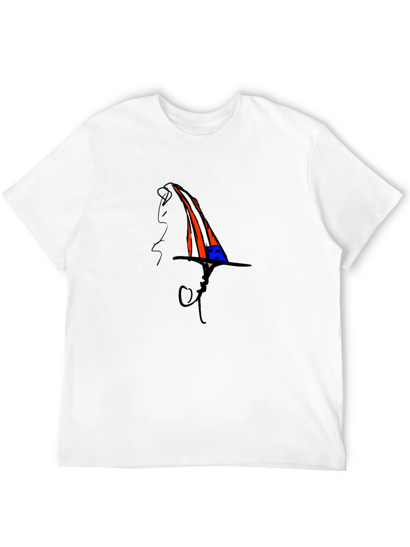 Black Whimsical Patriotic Hat Graphic Black T-Shirt view 12