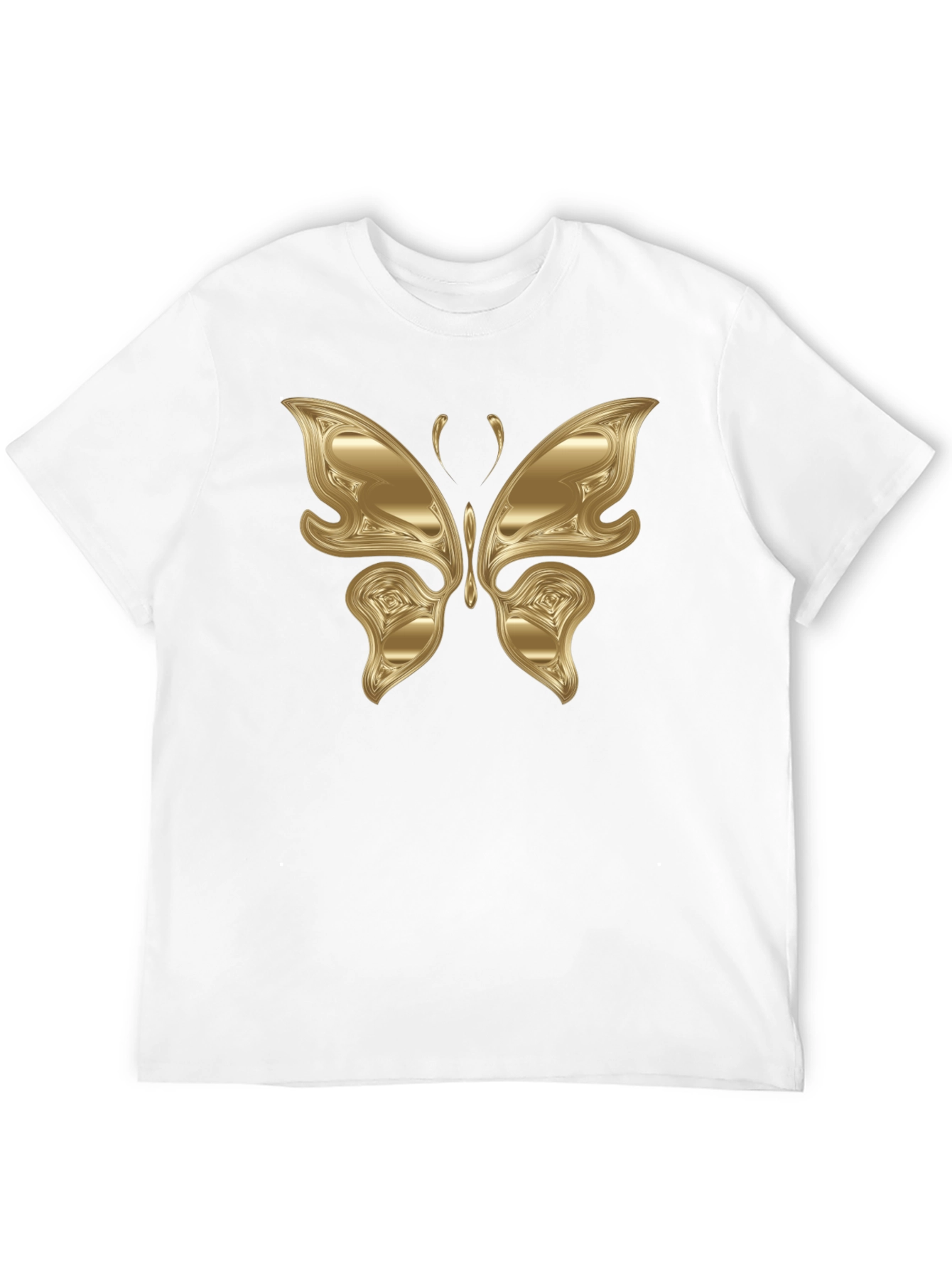 Black Golden Butterfly Graphic Black T-Shirt view 12