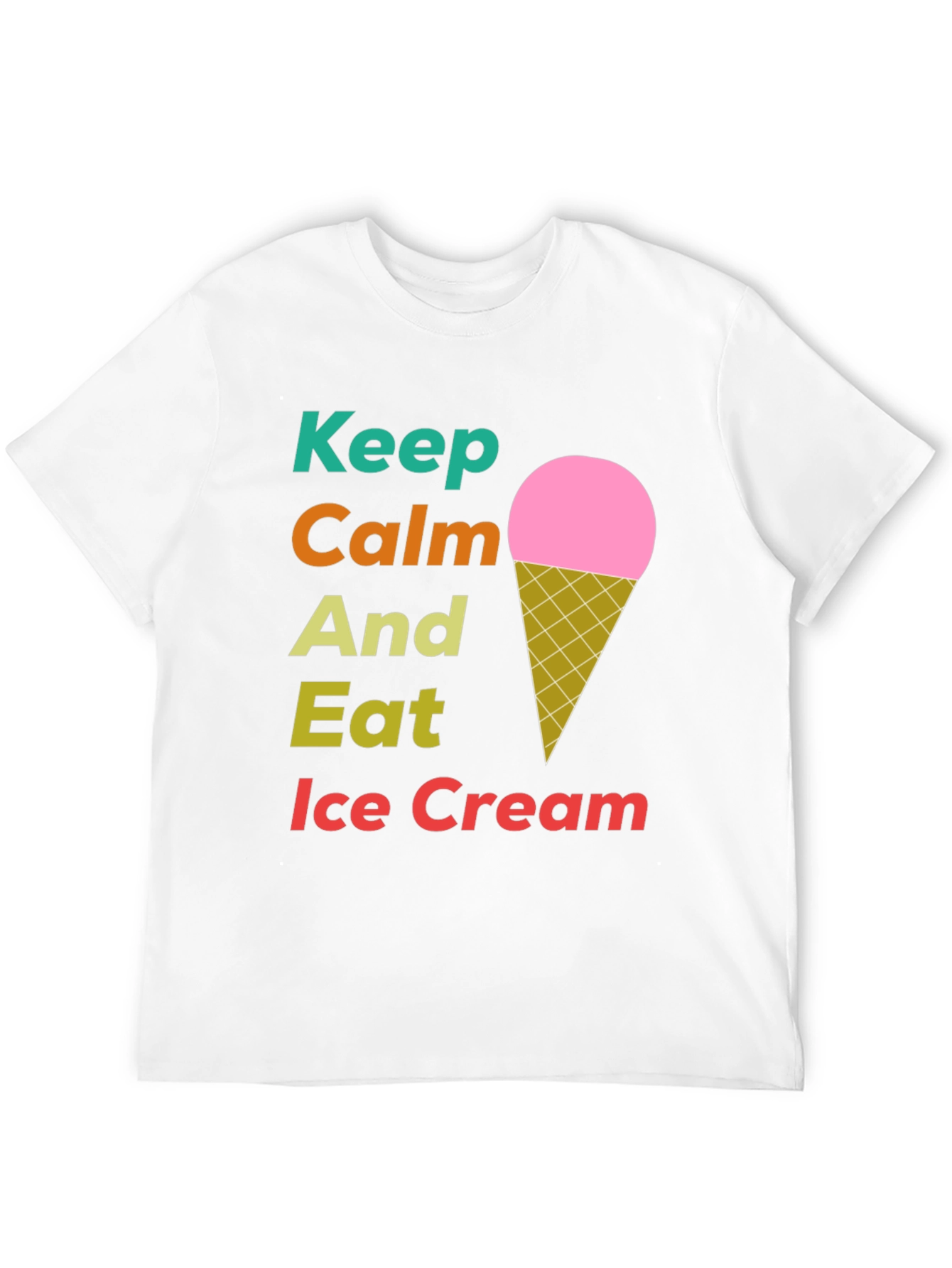 Black Keep Calm Eat Ice Cream T-Shirt view 12
