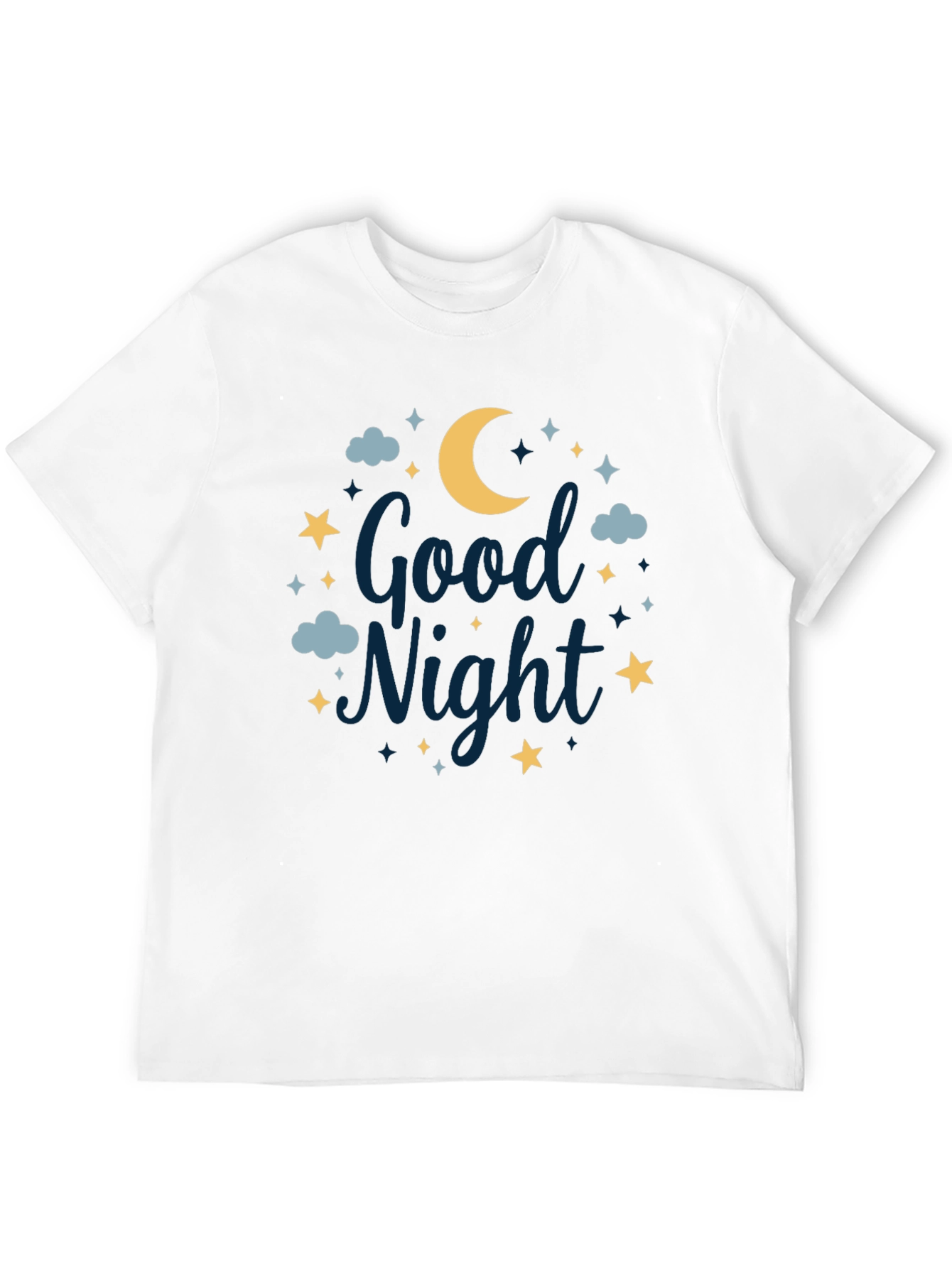 Black Good Night Moon & Stars Graphic Tee - Unisex Black T-Shirt view 12