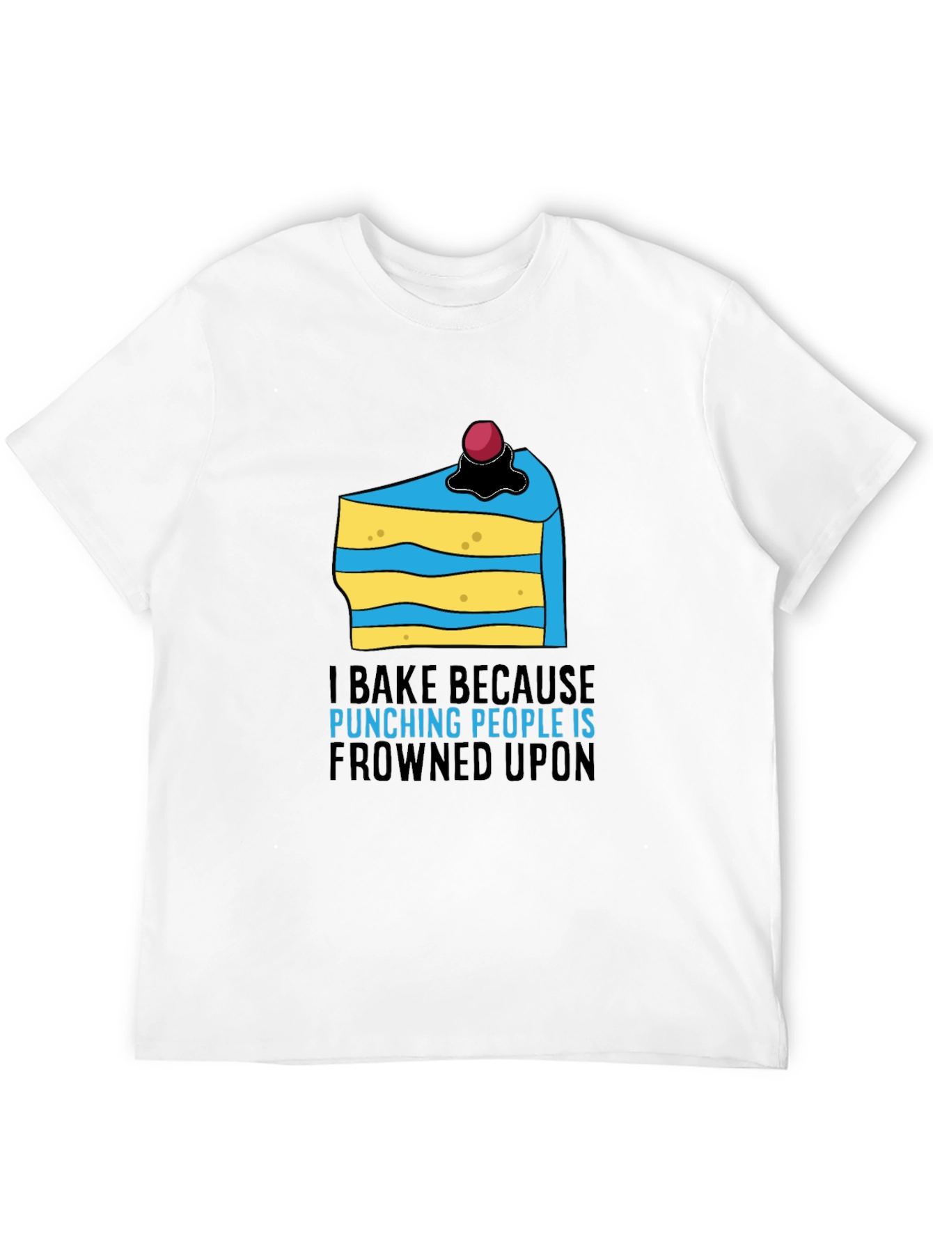 Black I Bake Because Punching People Is Frowned Upon T-Shirt view 12