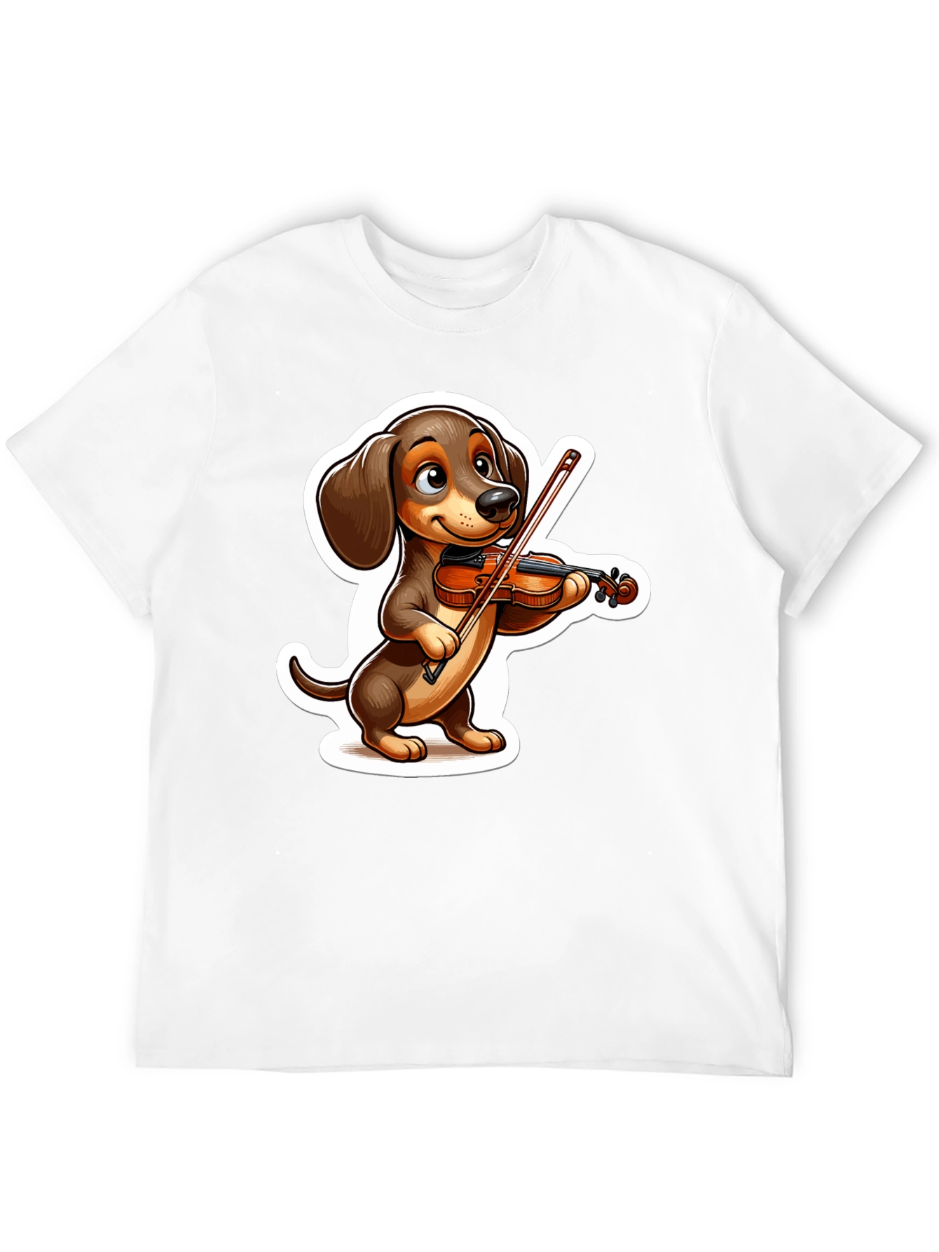 Black Dachshund Violinist T-Shirt - Cute Dog Lover Tee view 12