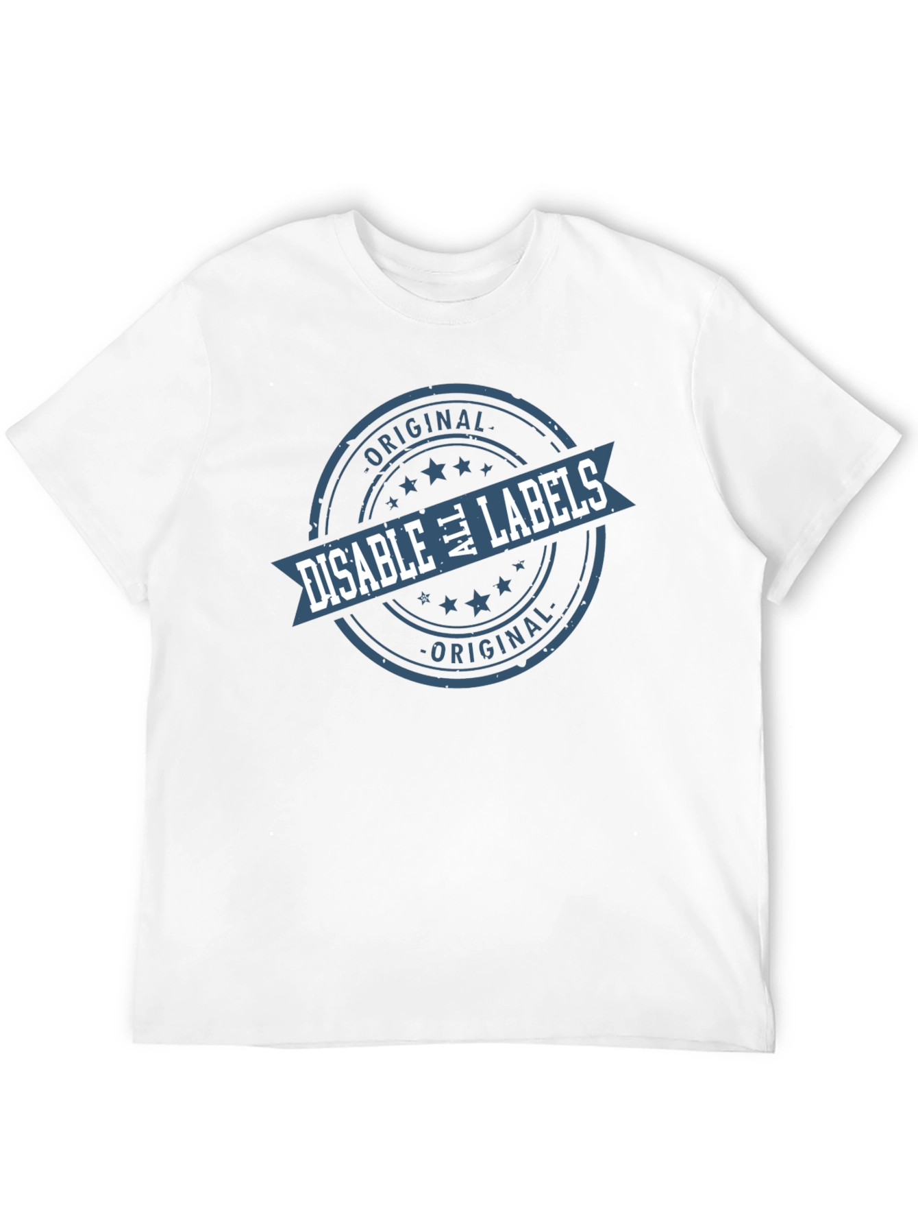 Black Disable All Labels T-Shirt - Original Design view 12