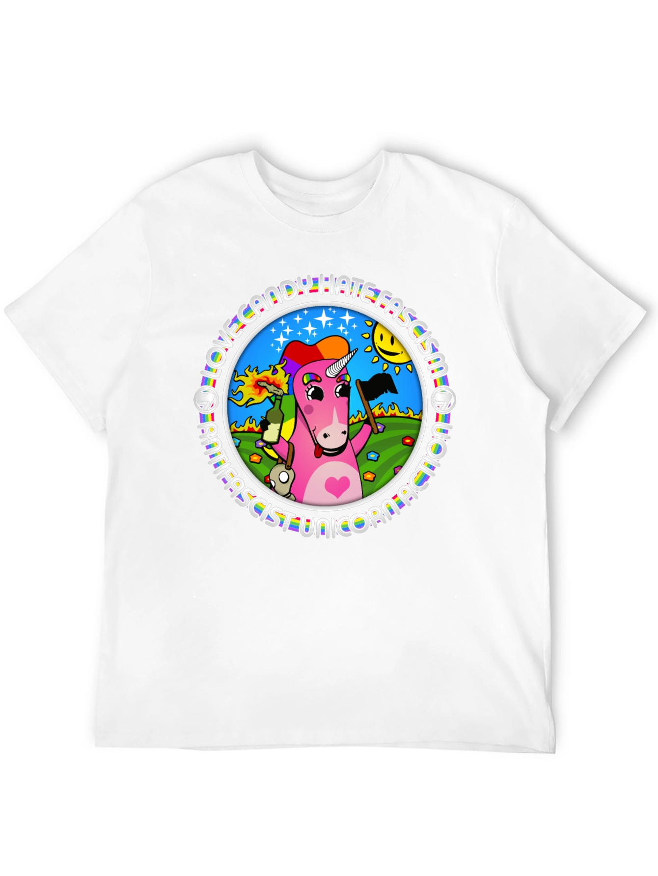 Black Antifascist Unicorn T-Shirt - Love Candy view 12