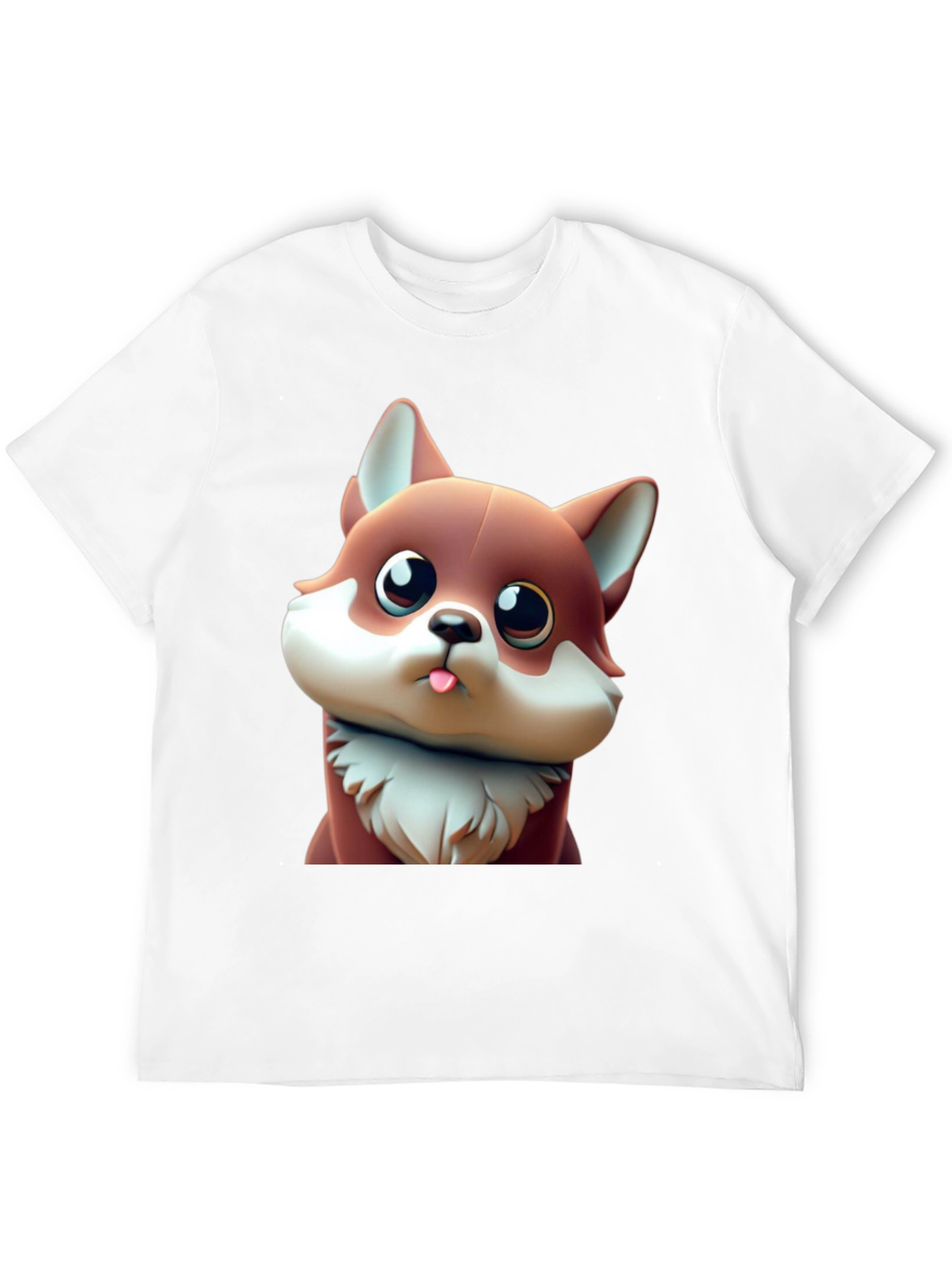 Black Cute Cartoon Fox Black T-Shirt view 12
