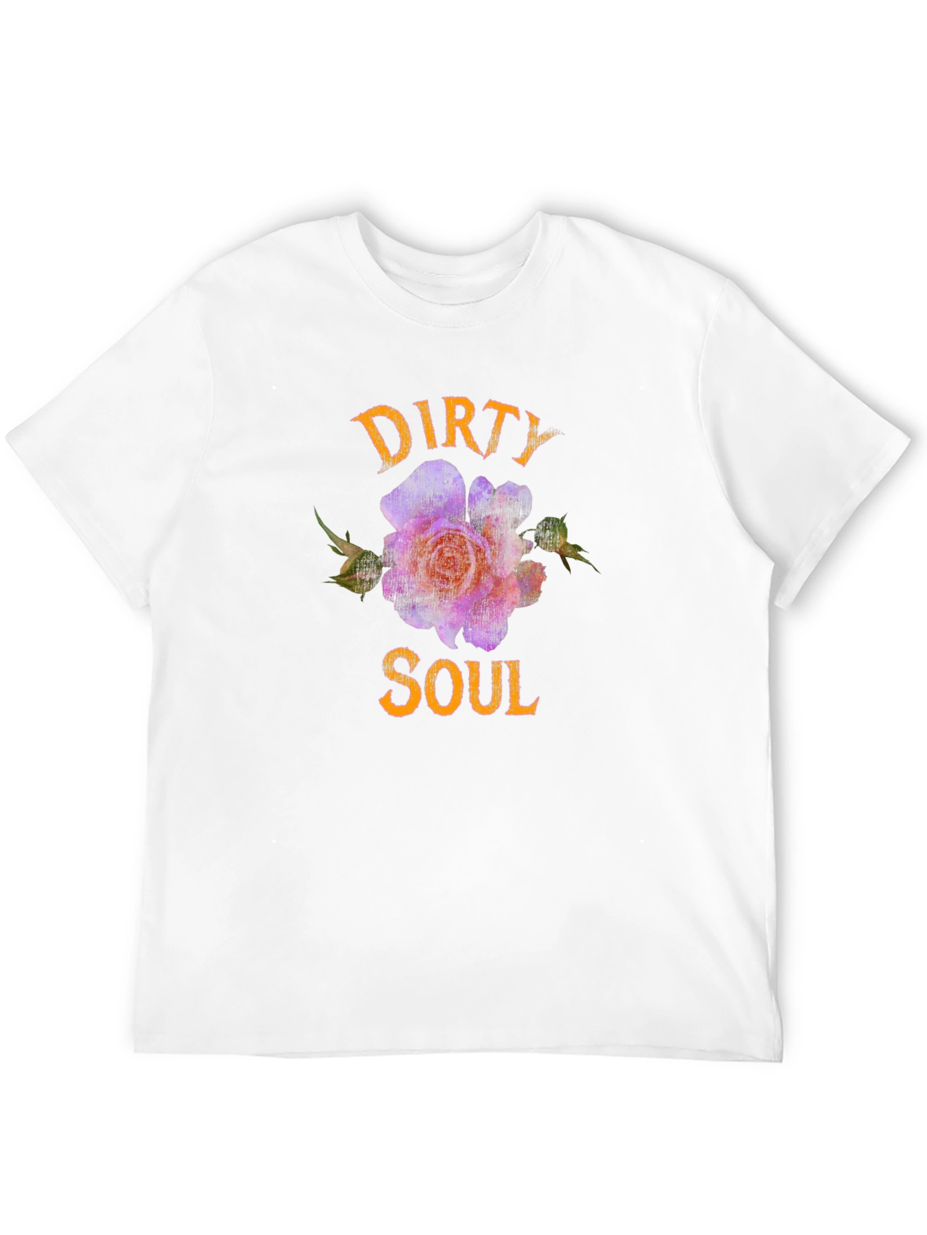 Black Dirty Soul T-Shirt - Floral Design view 12
