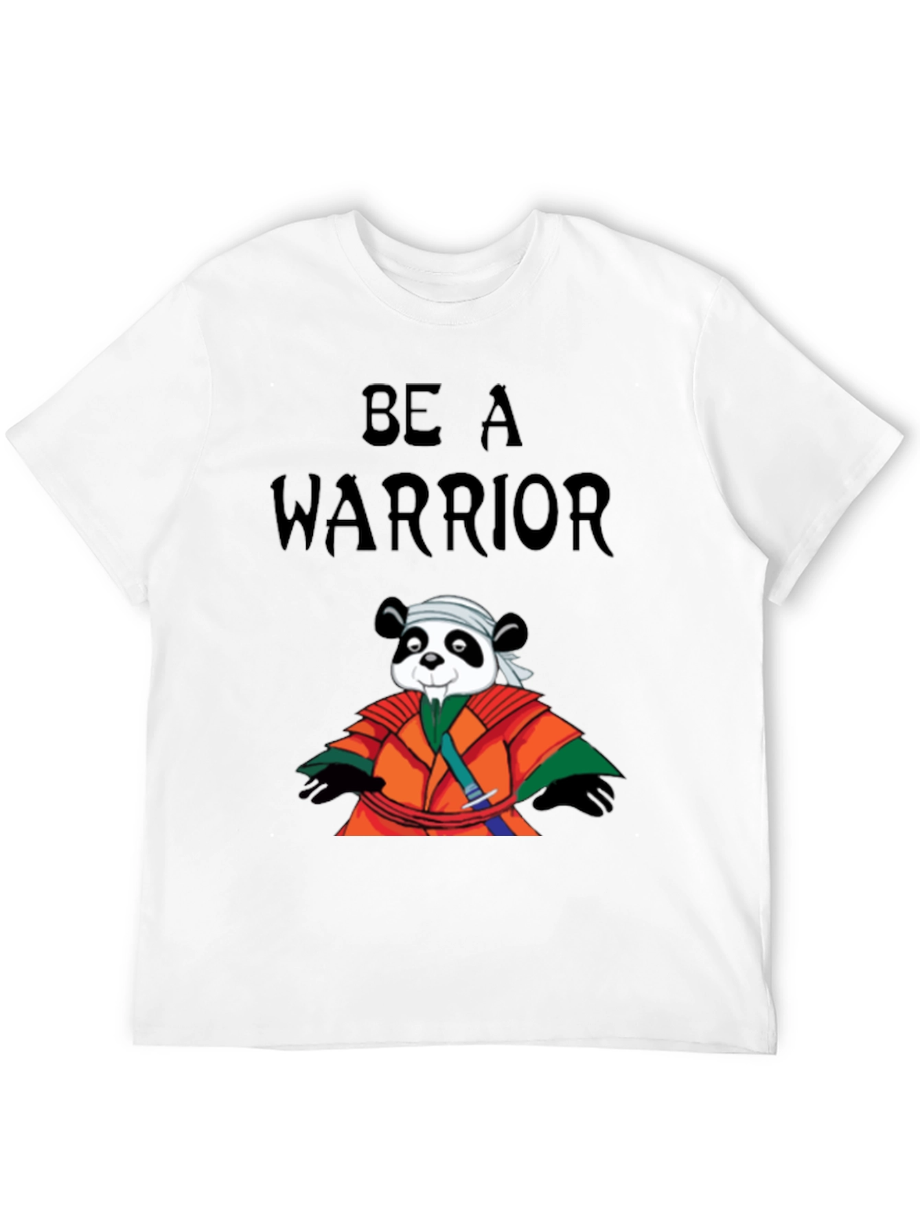 Black Be a Warrior Panda T-Shirt - Black view 12