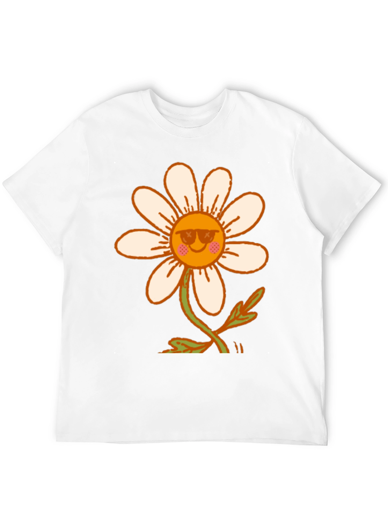 Black Retro Daisy Flower T-Shirt - Black view 12