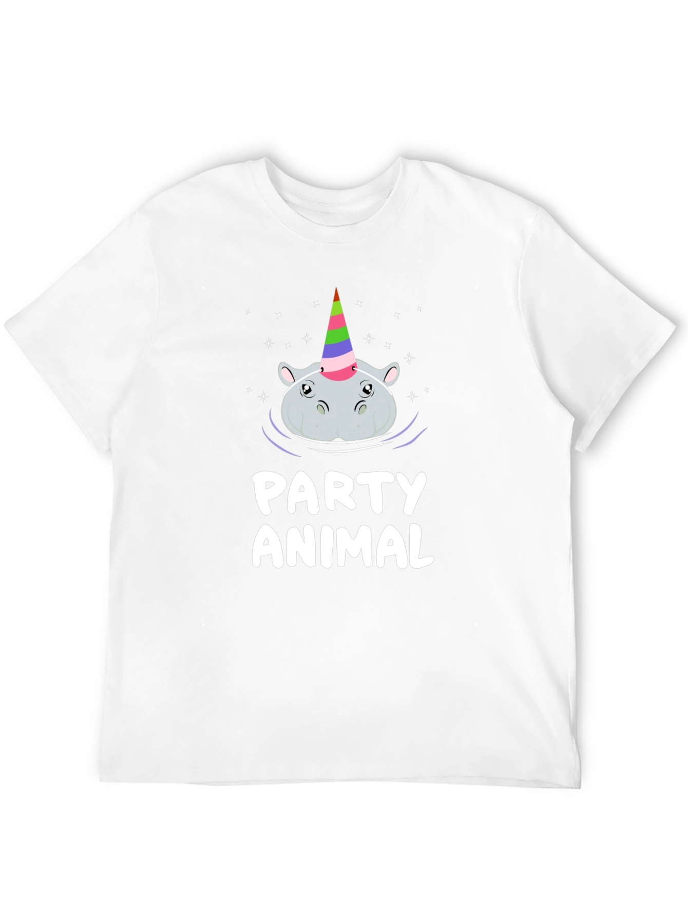 Black Party Animal Hippo Unicorn T-Shirt view 12