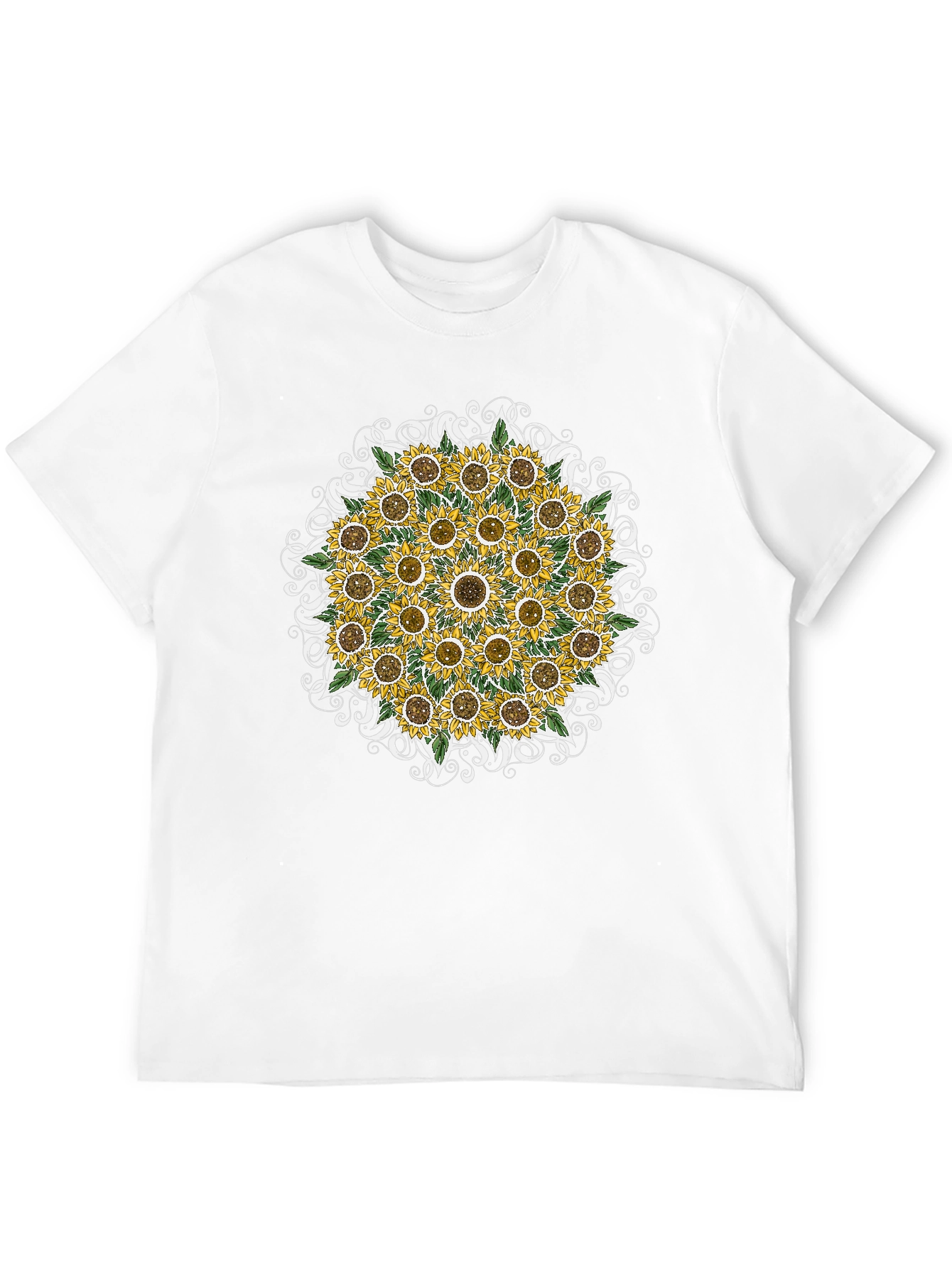 Black Sunflower Mandala Graphic Tee - Black view 12