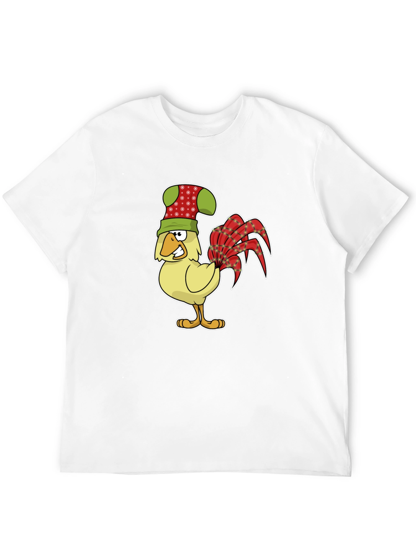 Black Festive Rooster Graphic Tee - Novelty Chicken Shirt view 12