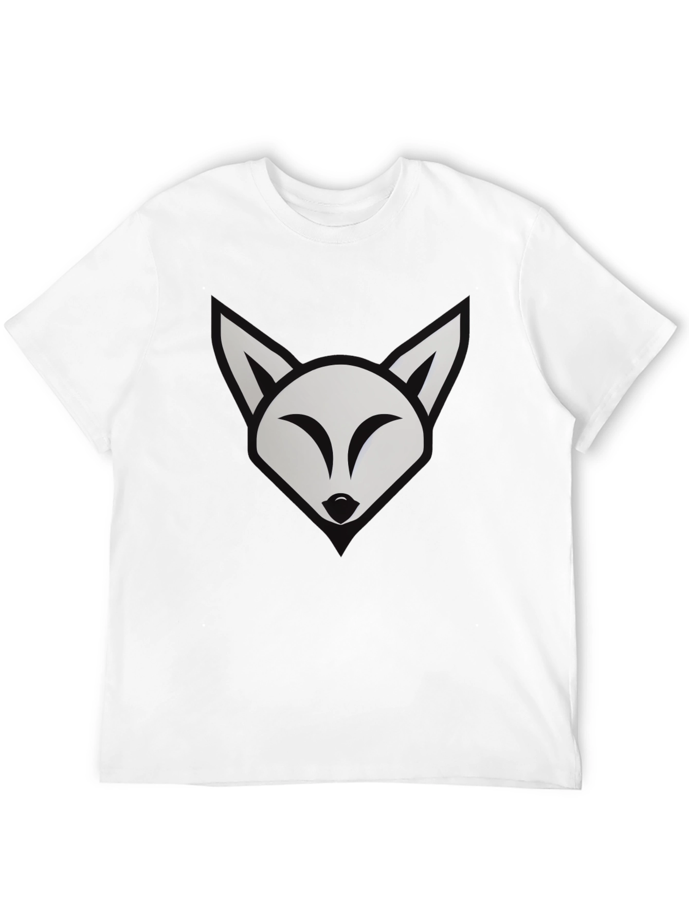 Black Fox Graphic Tee - Modern Black Cotton T-Shirt view 12