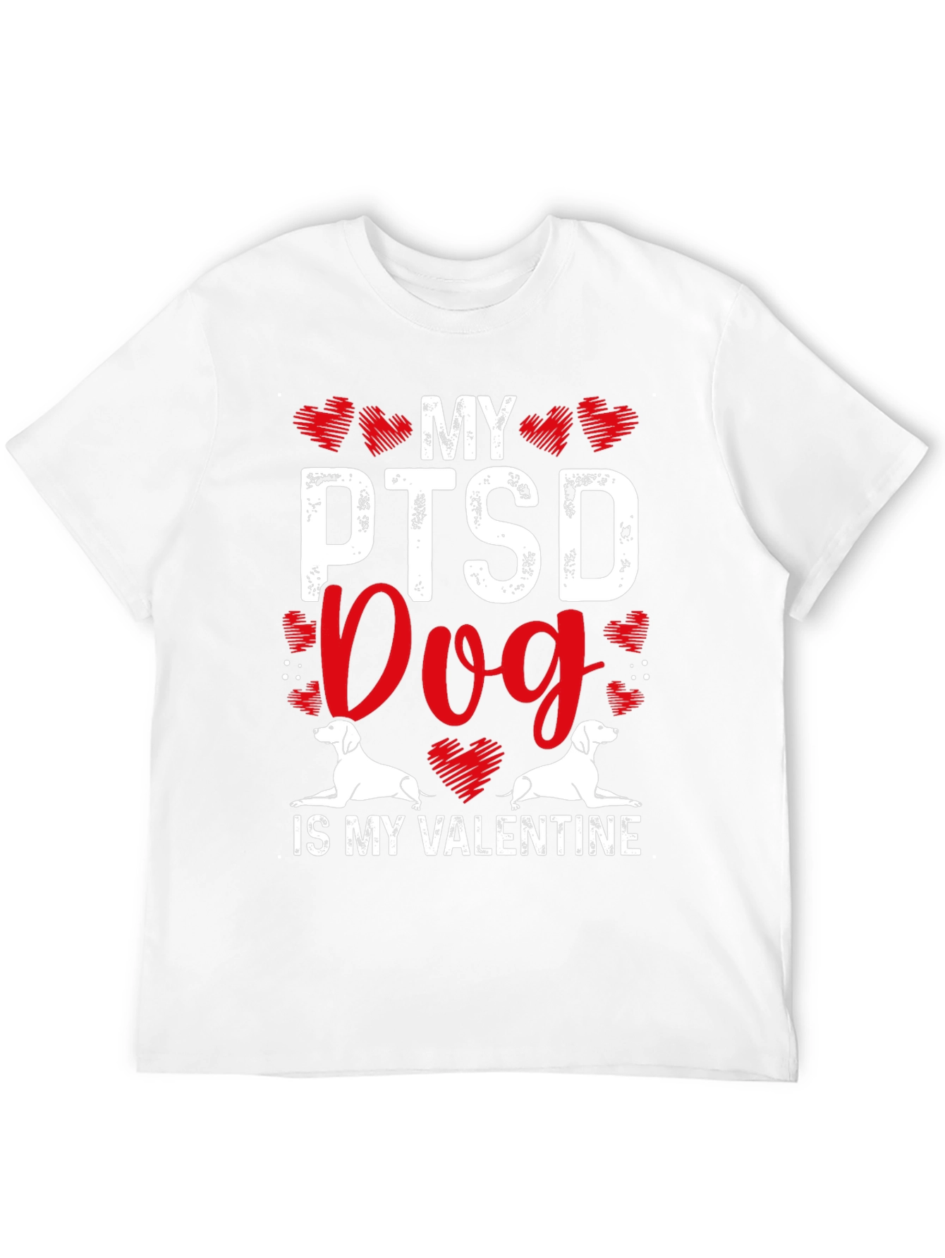 Black My PTSD Dog Is My Valentine T-Shirt view 12