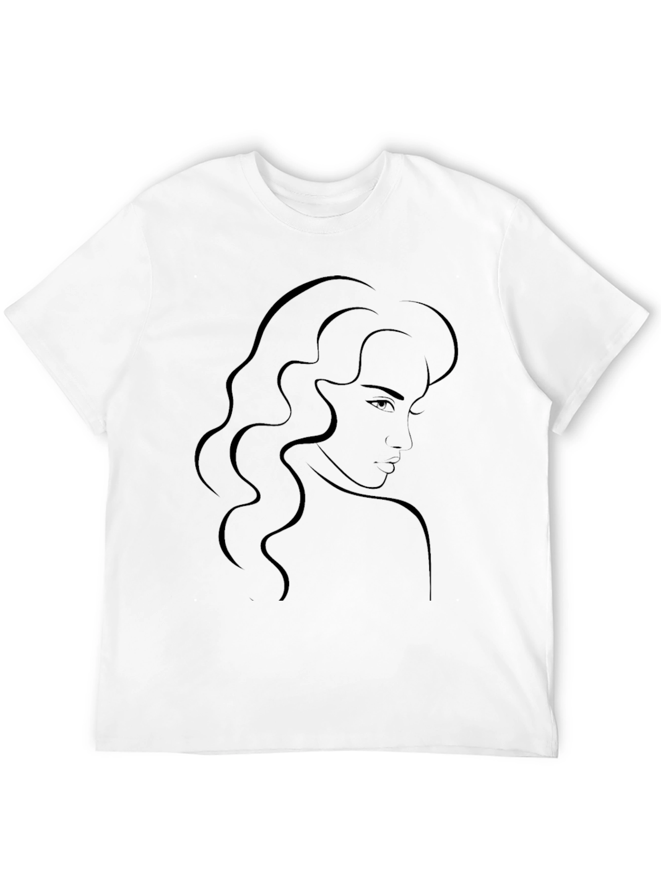 Black Minimalist Woman Portrait Black T-Shirt view 12