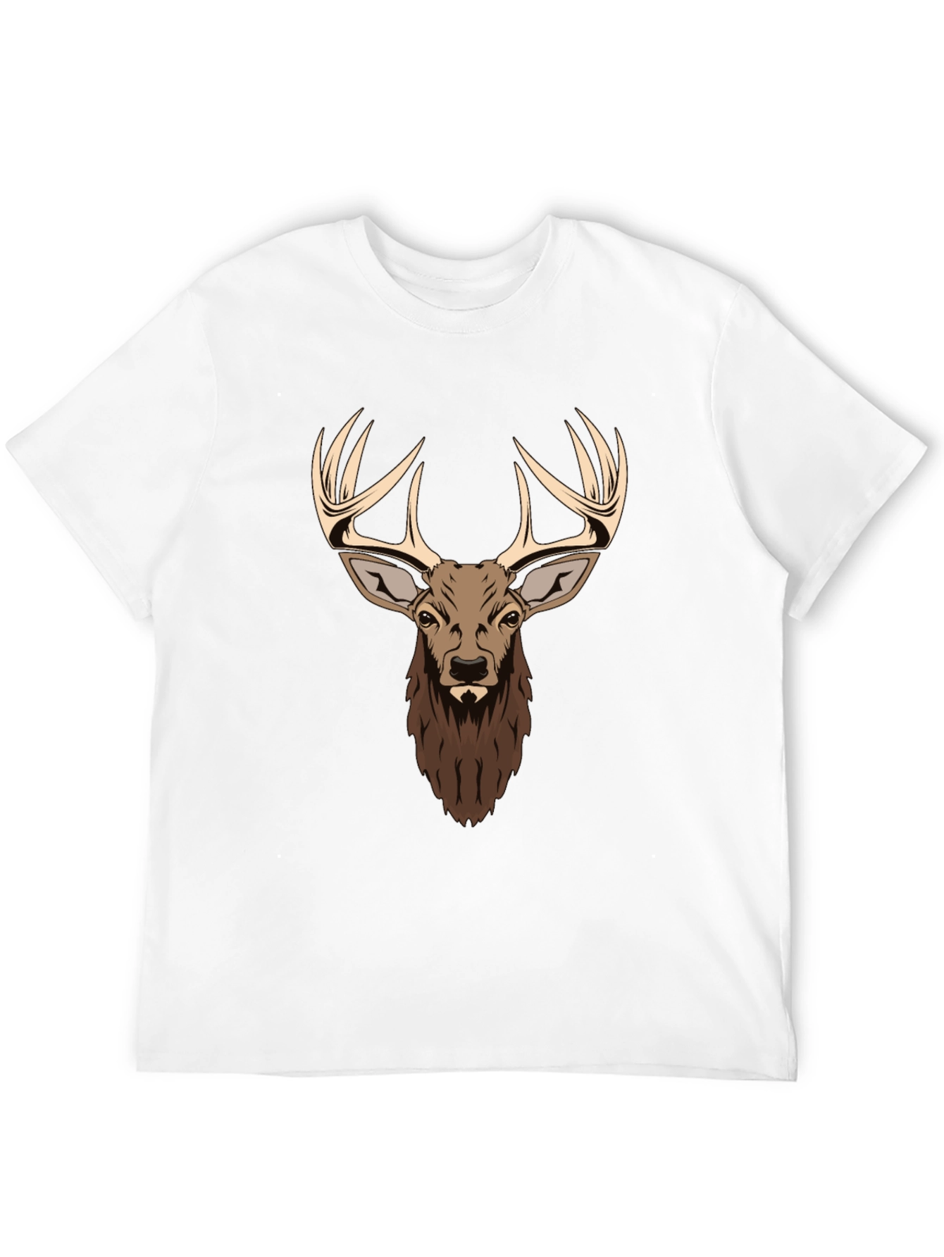 Black Deer Head Graphic Print Black T-Shirt view 12