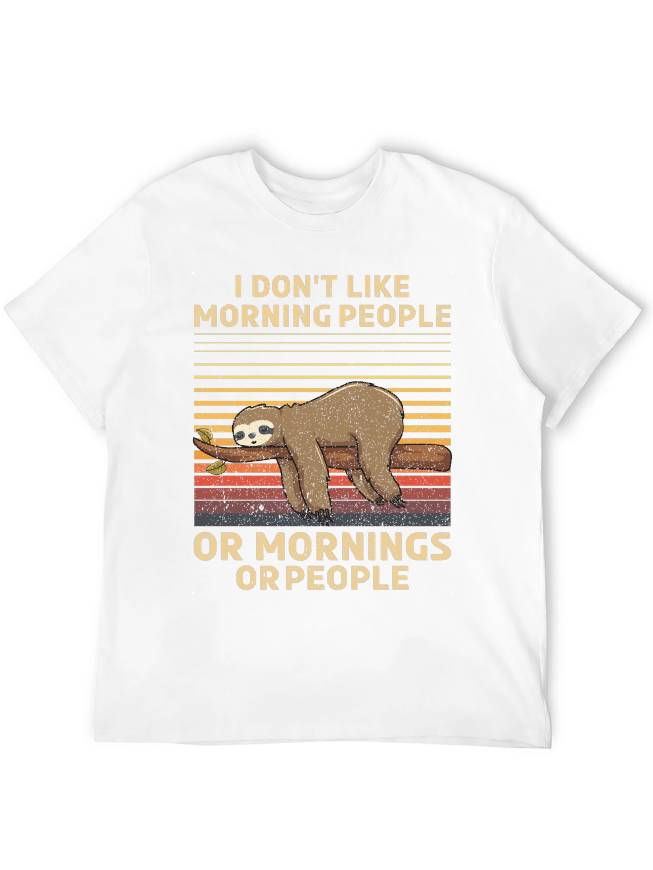 Black Funny Sloth T-Shirt: I Don't Like Morning People view 12