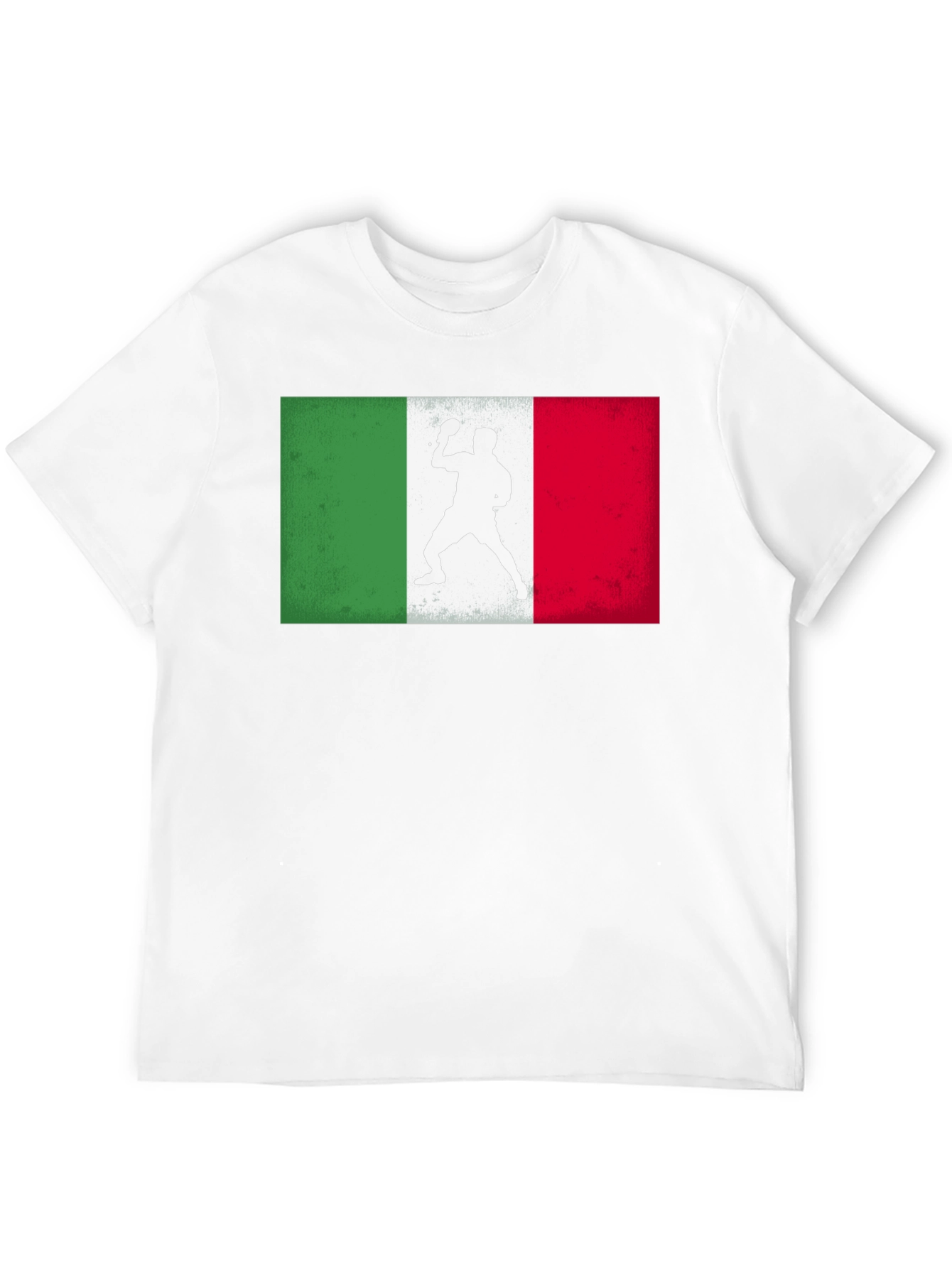 Black Italy Table Tennis Flag T-Shirt view 12