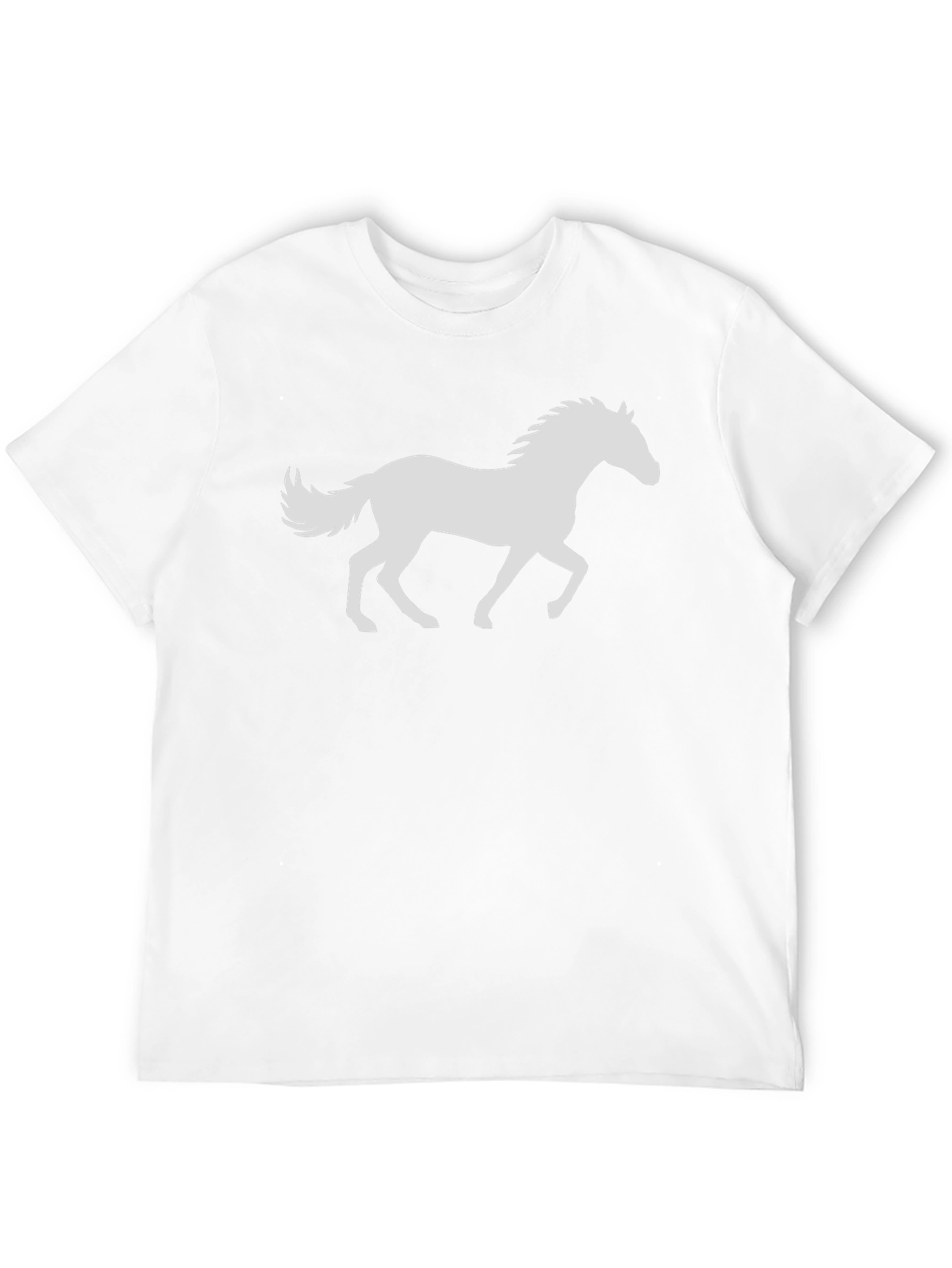 Black Black T-Shirt with White Horse Design view 12