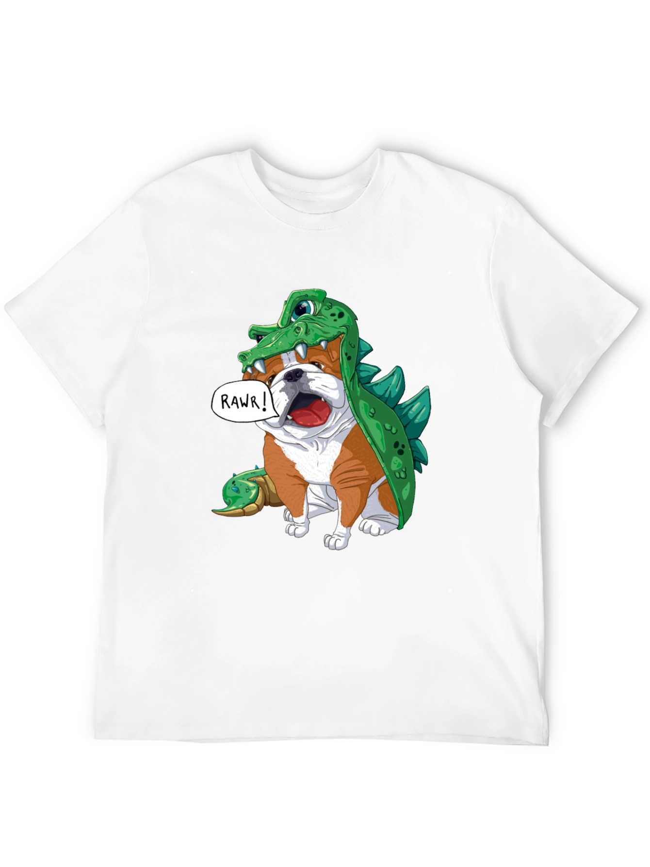 Black Bulldog in Crocodile Costume T-Shirt view 12
