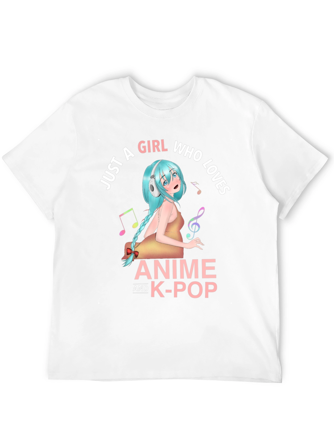 Black Anime & K-Pop Girl T-Shirt - Music Lover Tee view 12