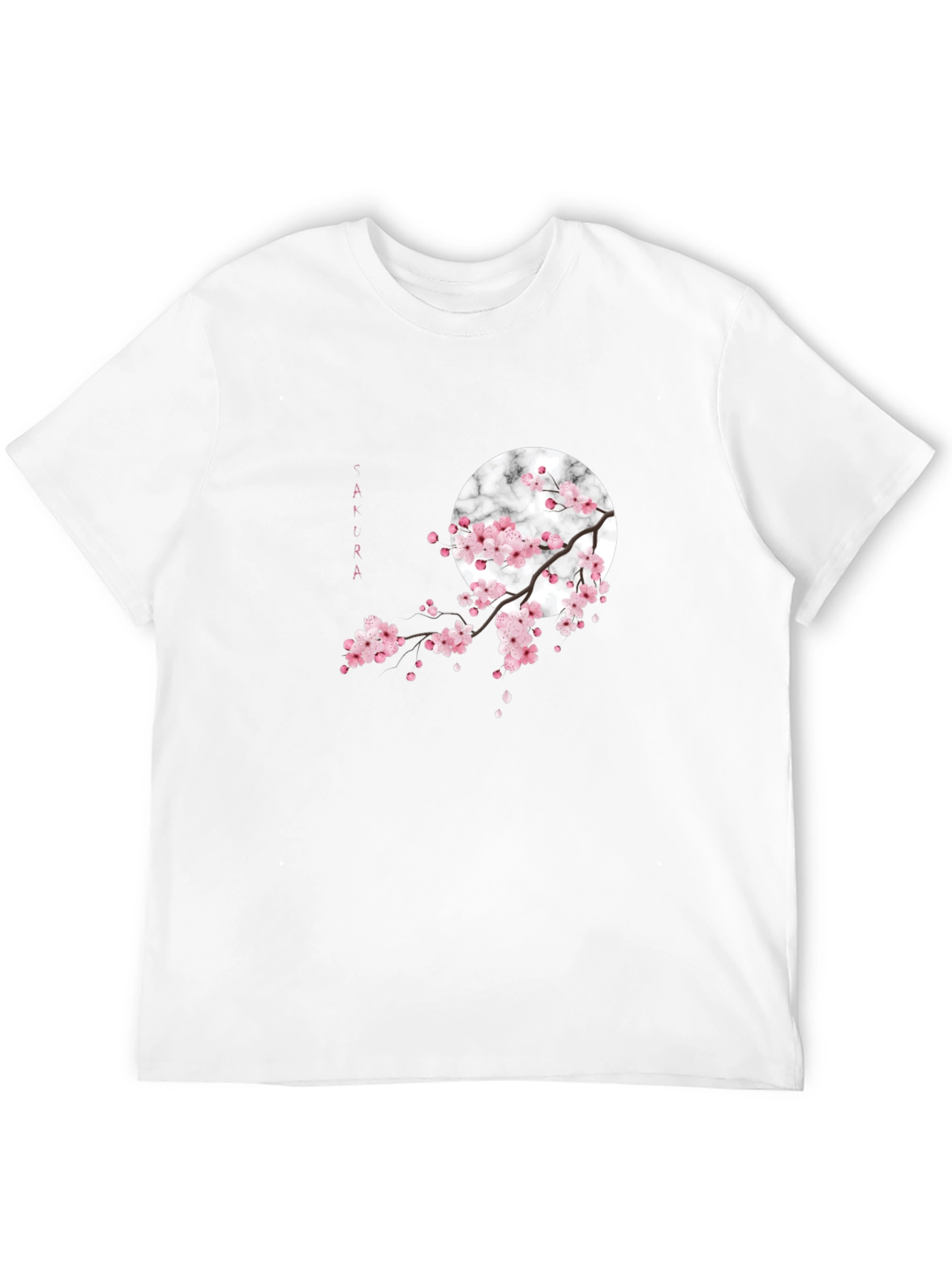 Black Sakura Blossom Graphic Tee - Black Cotton Casual Shirt view 12