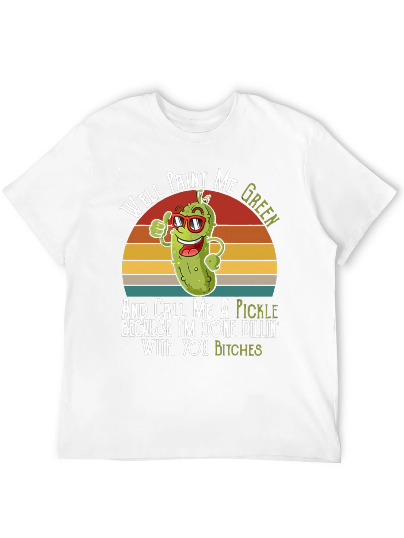 Black Well Paint Me Green Pickle Funny T-Shirt view 12