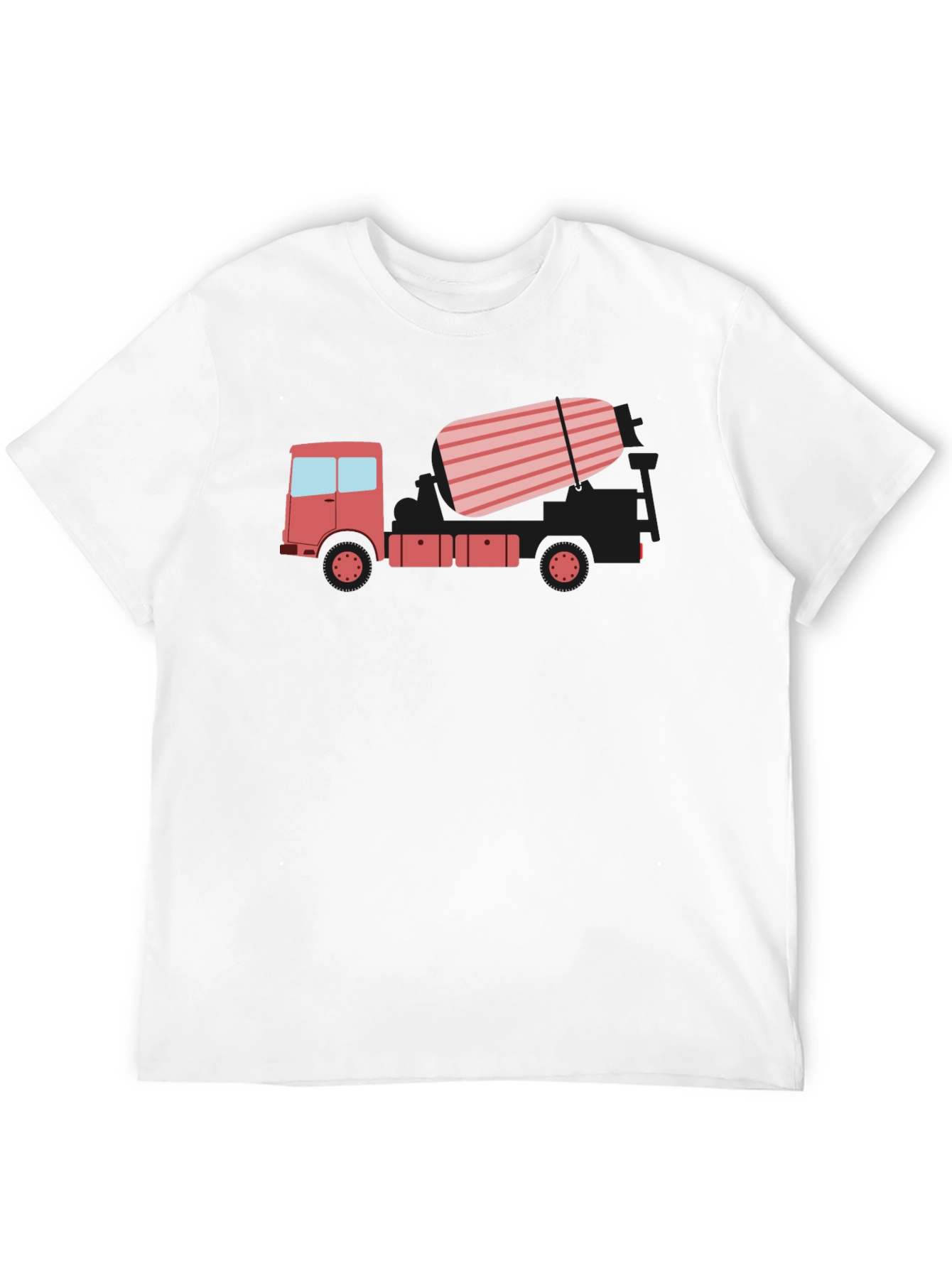 Black Concrete Truck Graphic Tee - Black Casual T-Shirt view 12