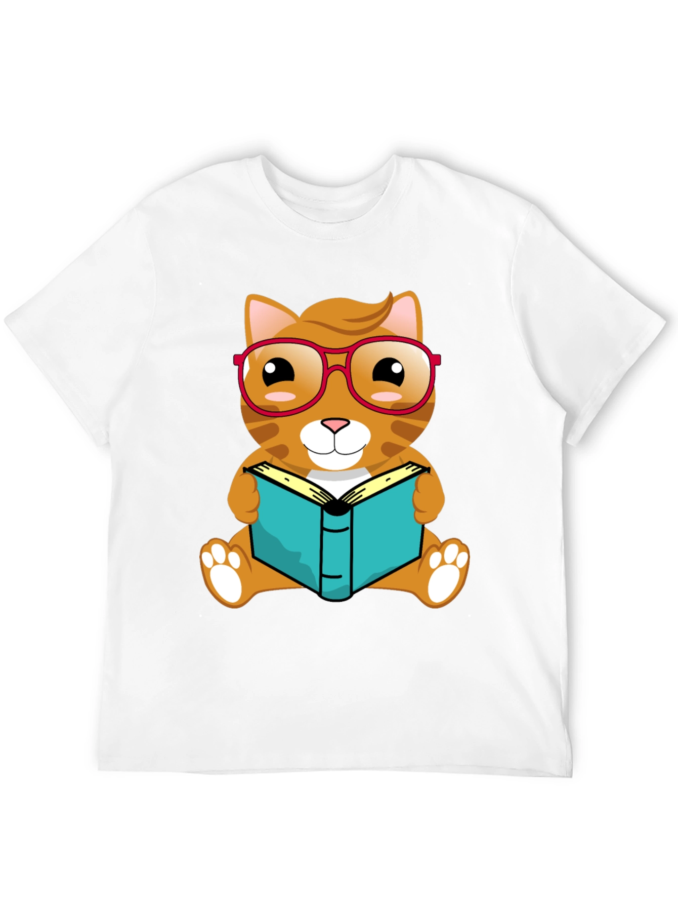 Black Bookworm Cat T-Shirt view 12