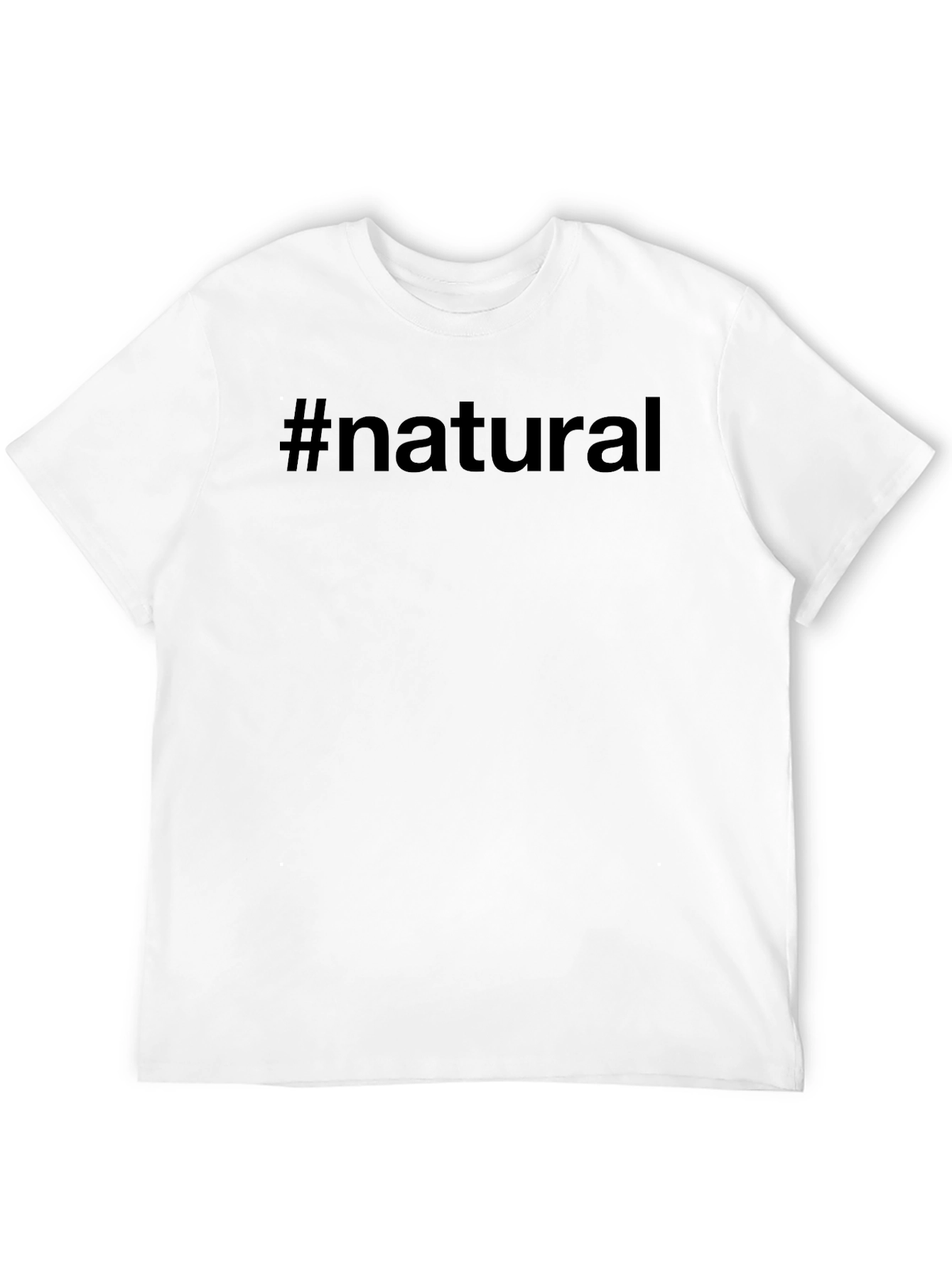 Black #Natural Black Crew Neck T-Shirt for Men view 12