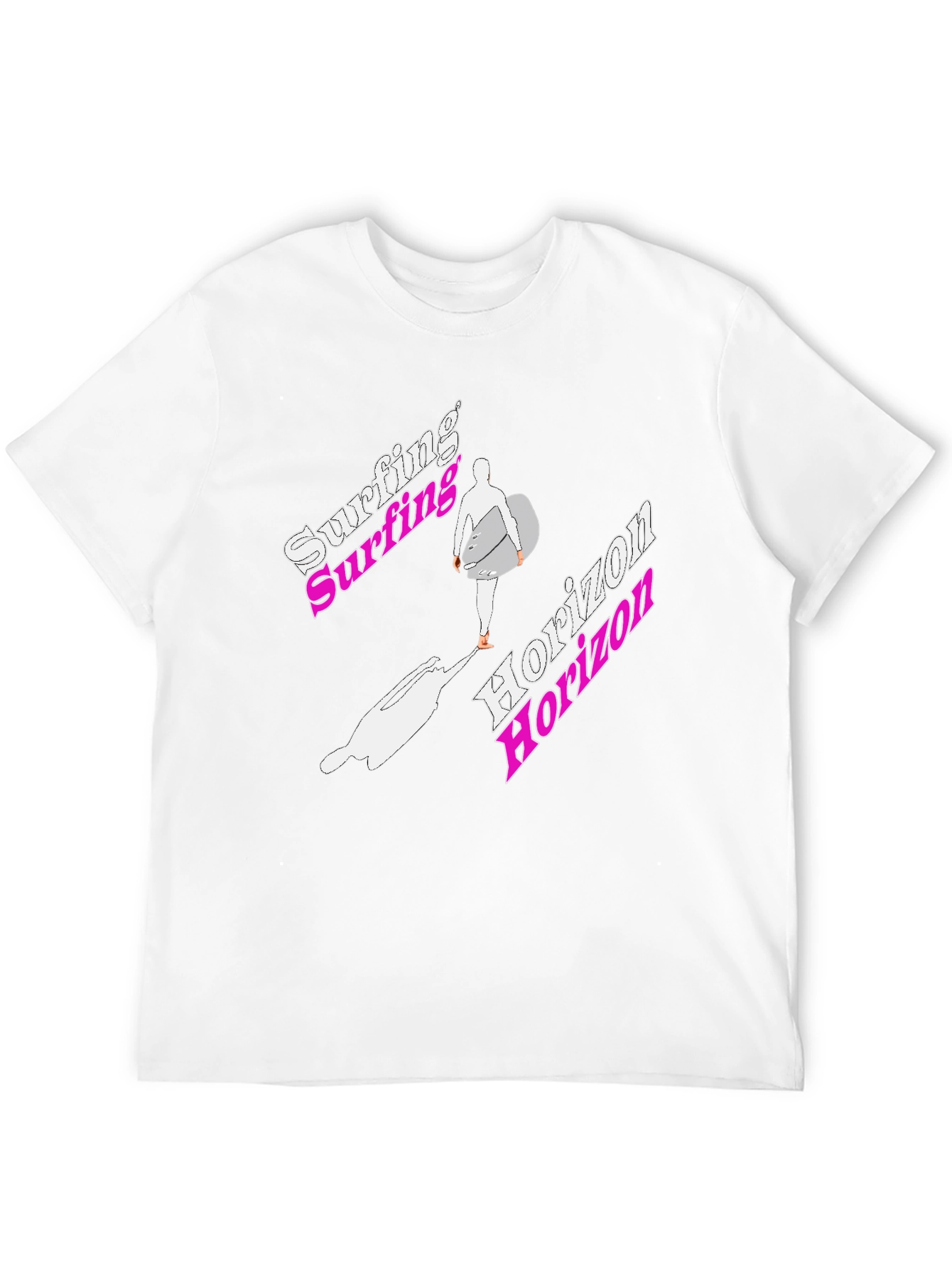 Black Surfing Horizon Graphic Tee - Black Cotton Shirt view 12