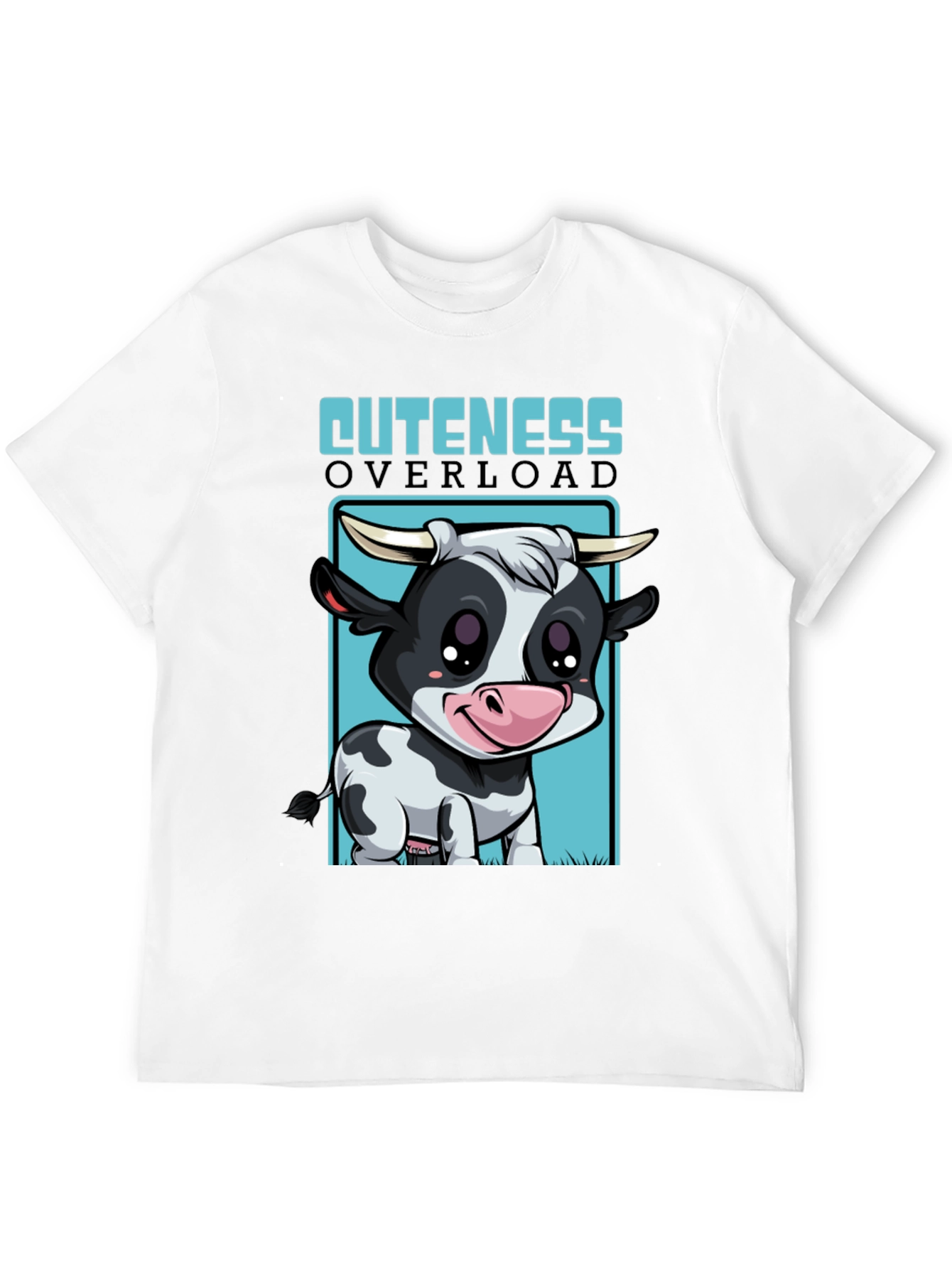Black Cute Cow Cuteness Overload Graphic T-Shirt view 12