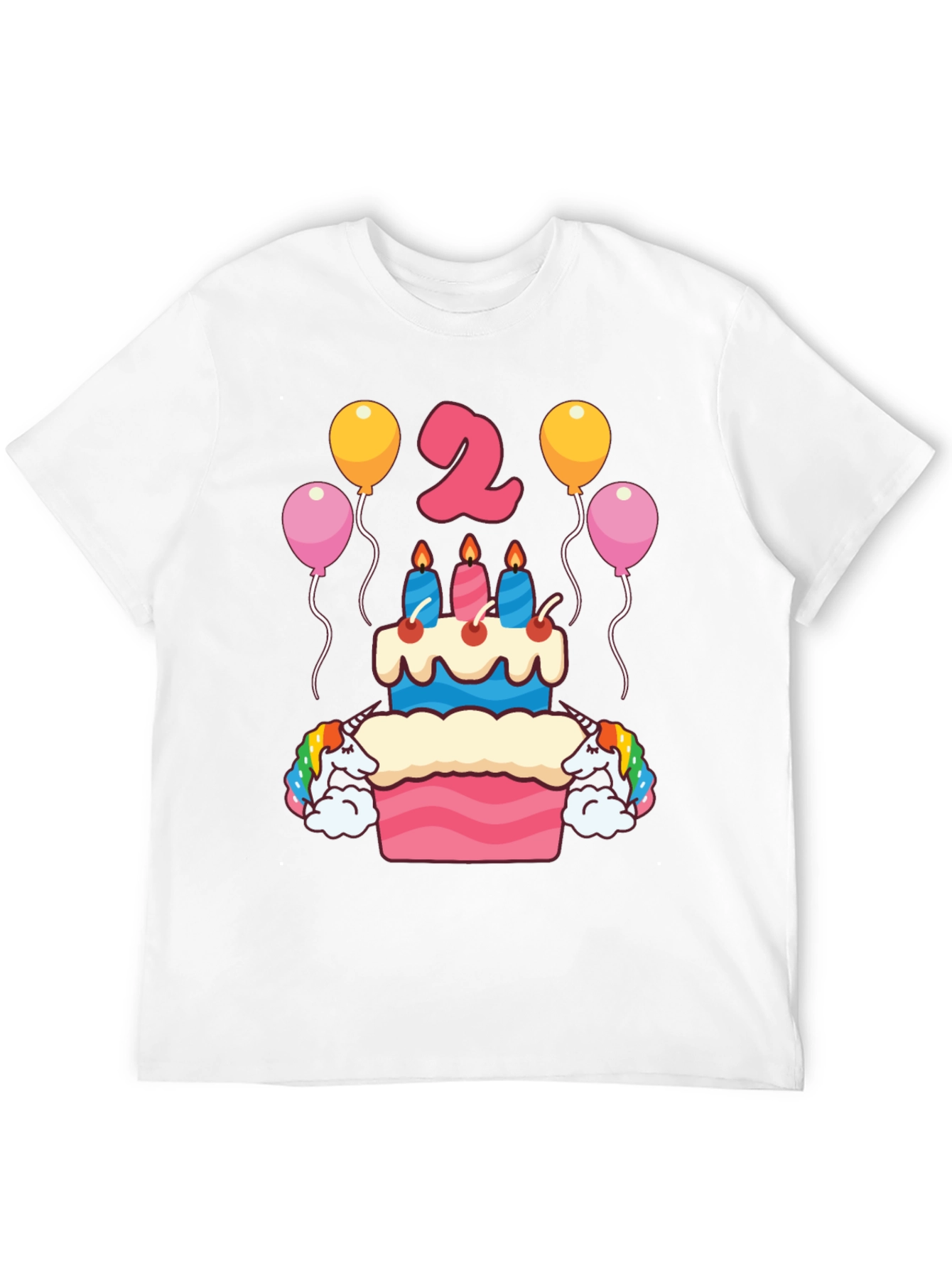 Black Unicorn 2nd Birthday Party T-Shirt view 12