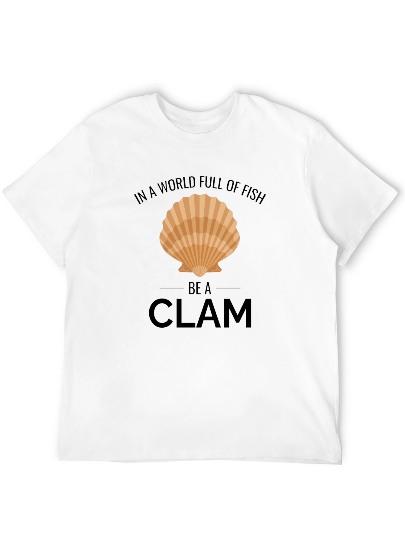 Black Be a Clam T-Shirt - Funny Graphic Tee view 12