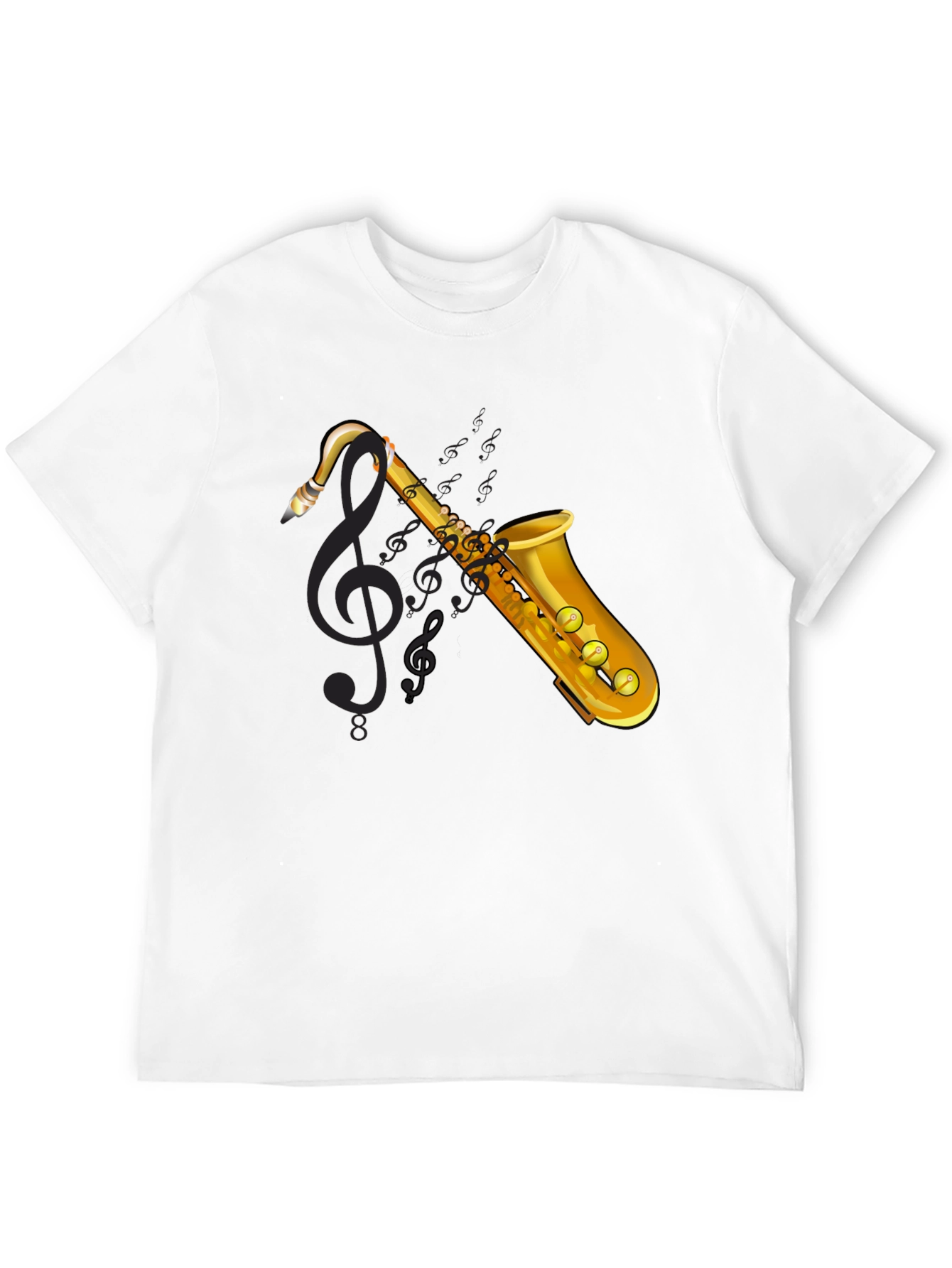 Black Saxophone Graphic Tee - Music Lover's T-Shirt view 12