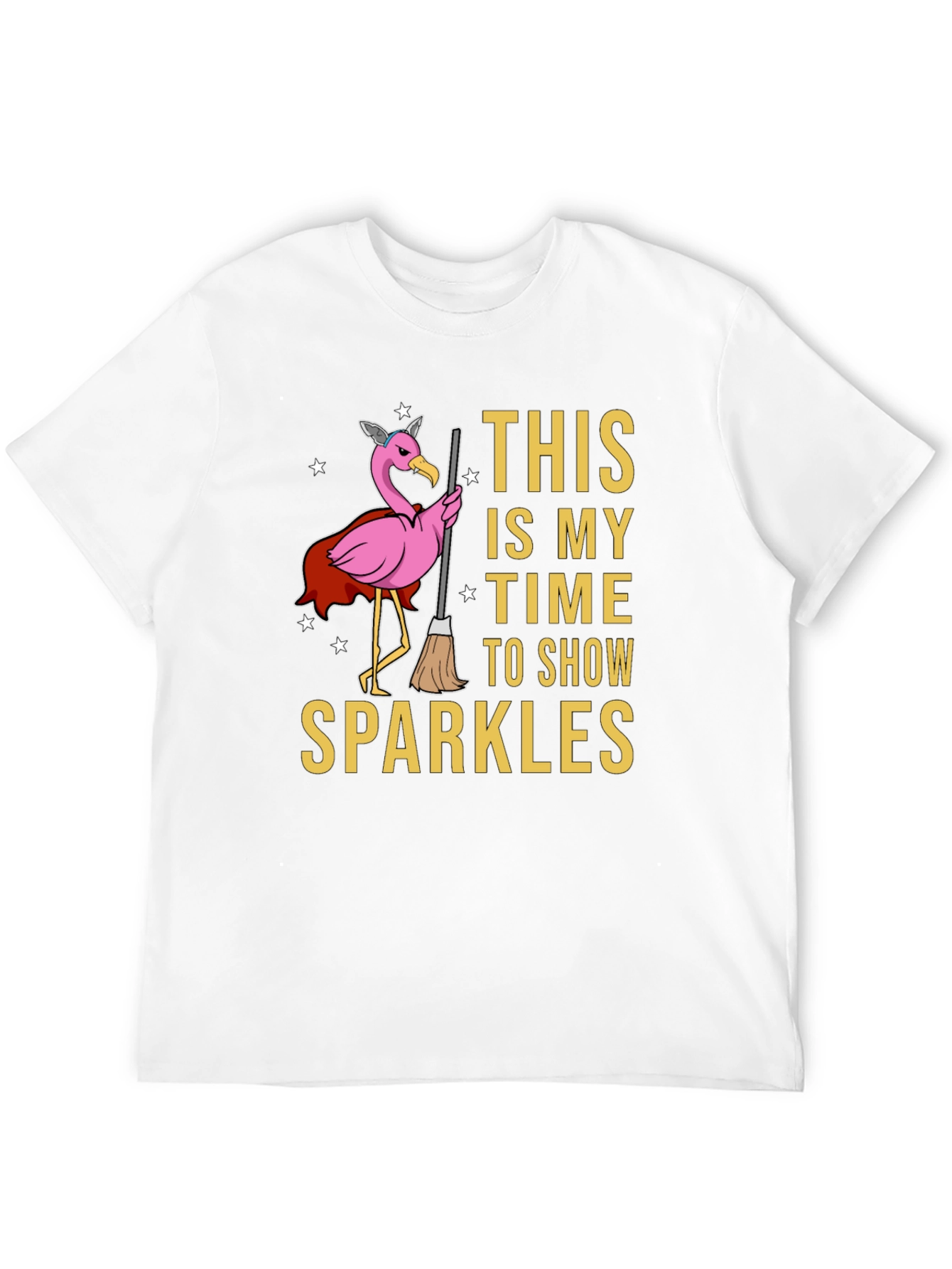 Black Sparkle Time Flamingo T-Shirt view 12