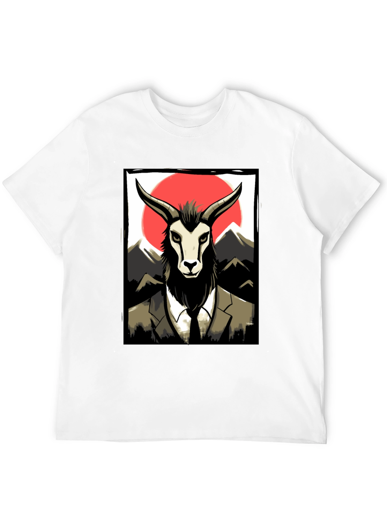 Black Goat Suit T-Shirt - Mountain Scene Tee view 12